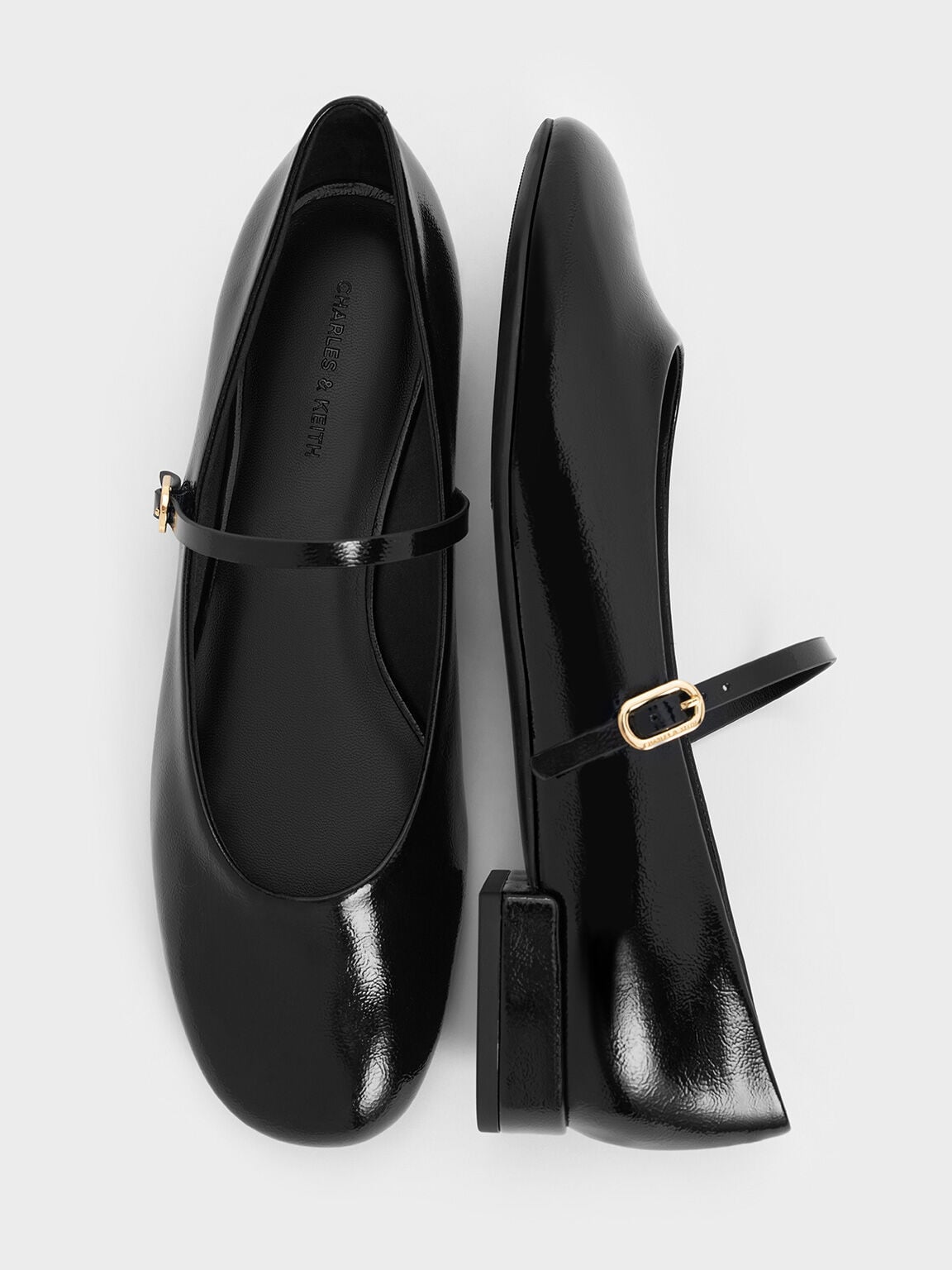CHARLES & KEITH Latest | Gertrude Patent Mary Janes - Black Patent