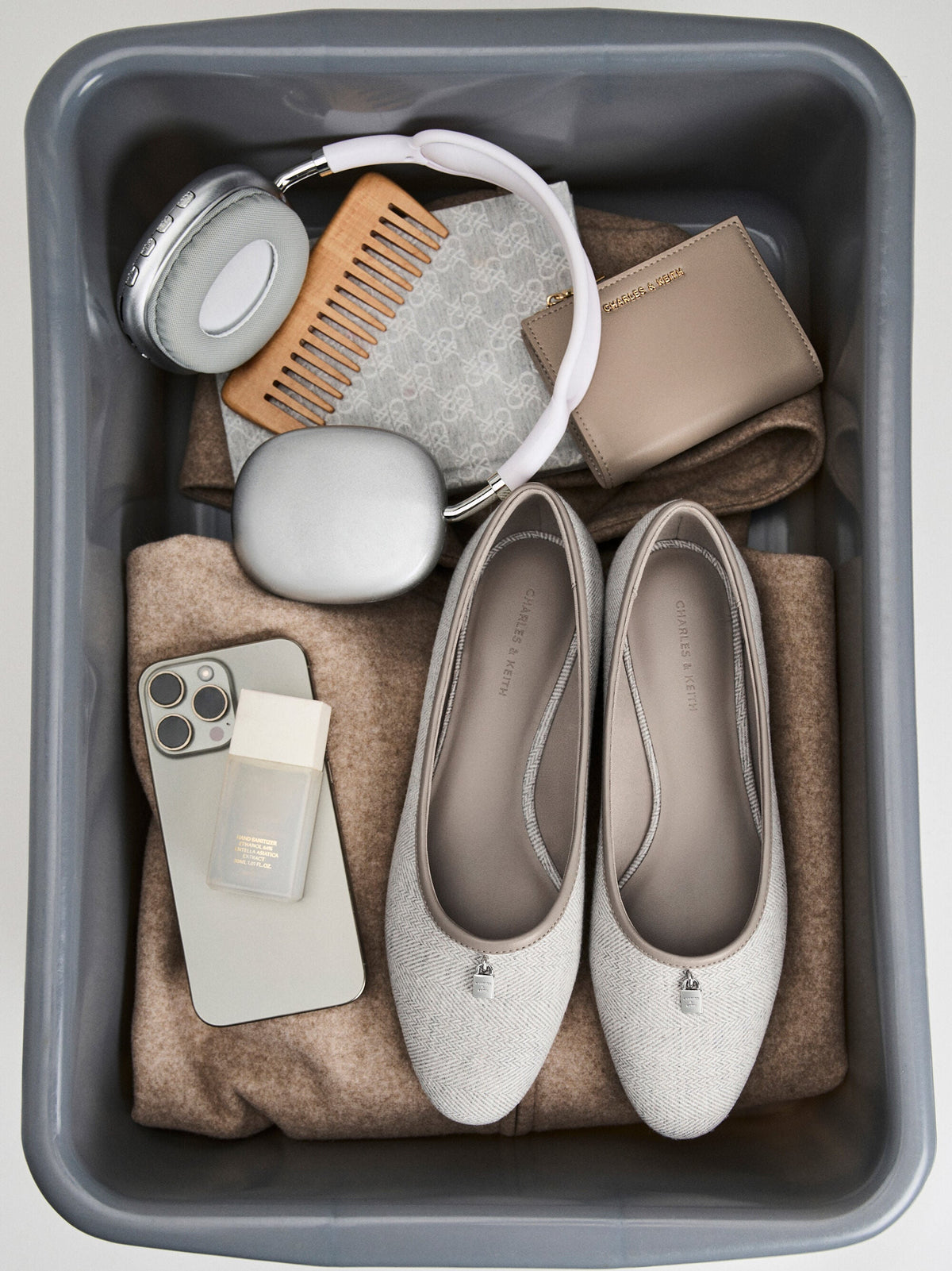 CHARLES & KEITH Hot Sale | Griselda Two-Tone Ballet Flats - Light Grey