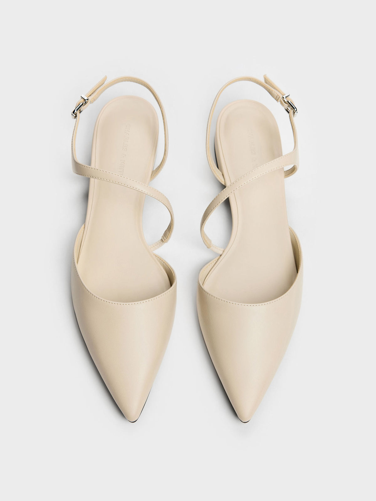 CHARLES & KEITH Featured | Cordelia Pointed Slingback Flats - Chalk
