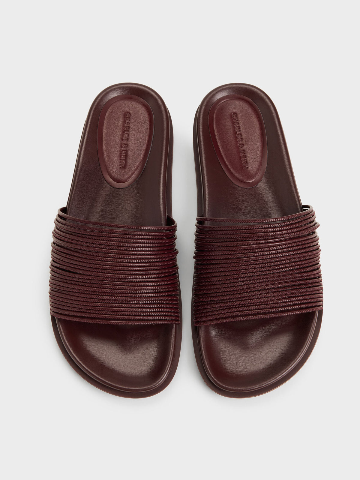 CHARLES & KEITH Popular | Fianna Strappy Slide Sandals - Burgundy