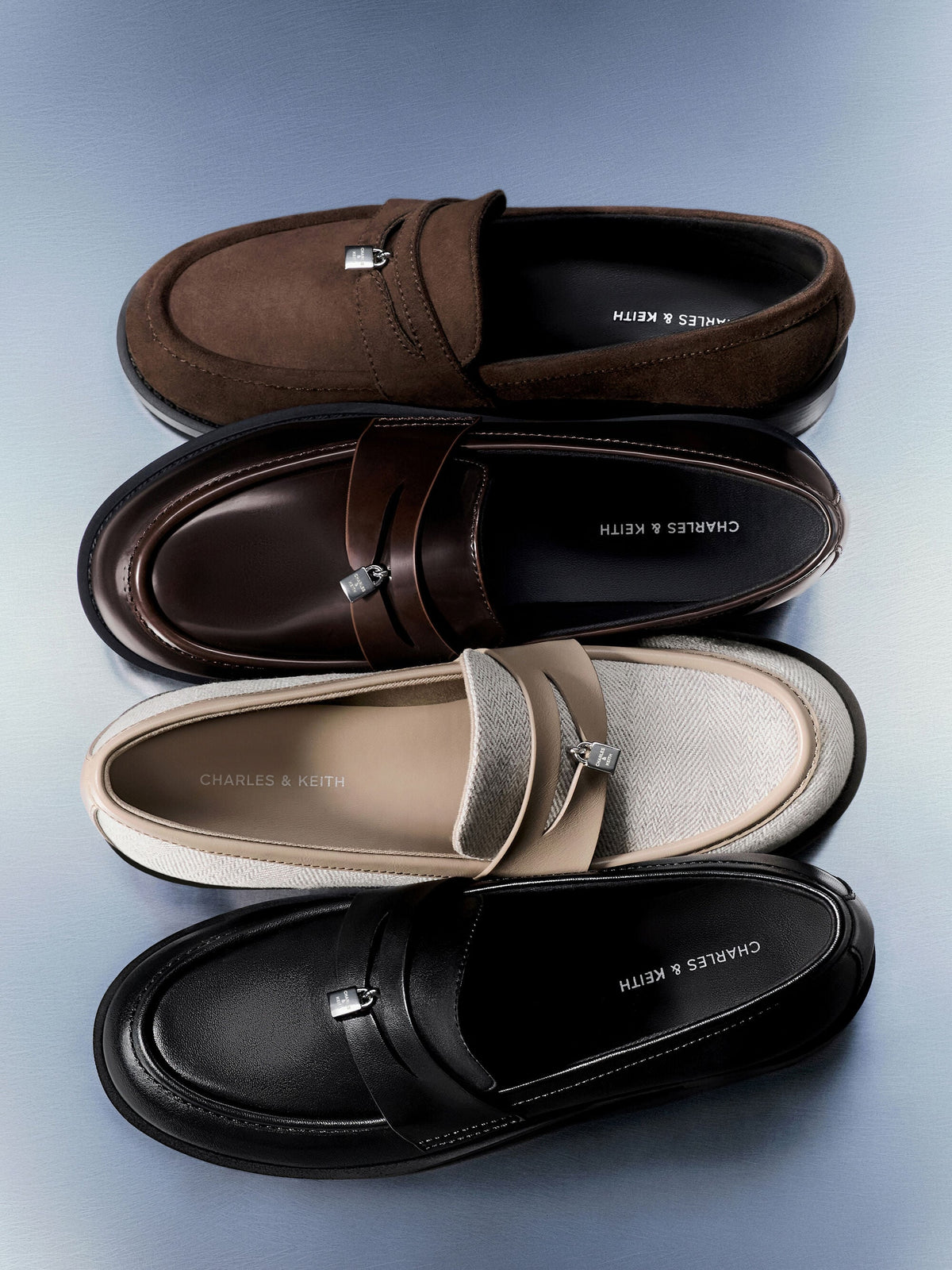 CHARLES & KEITH Customer Favorite | Griselda Faux Suede Loafers - Dark Brown Textured