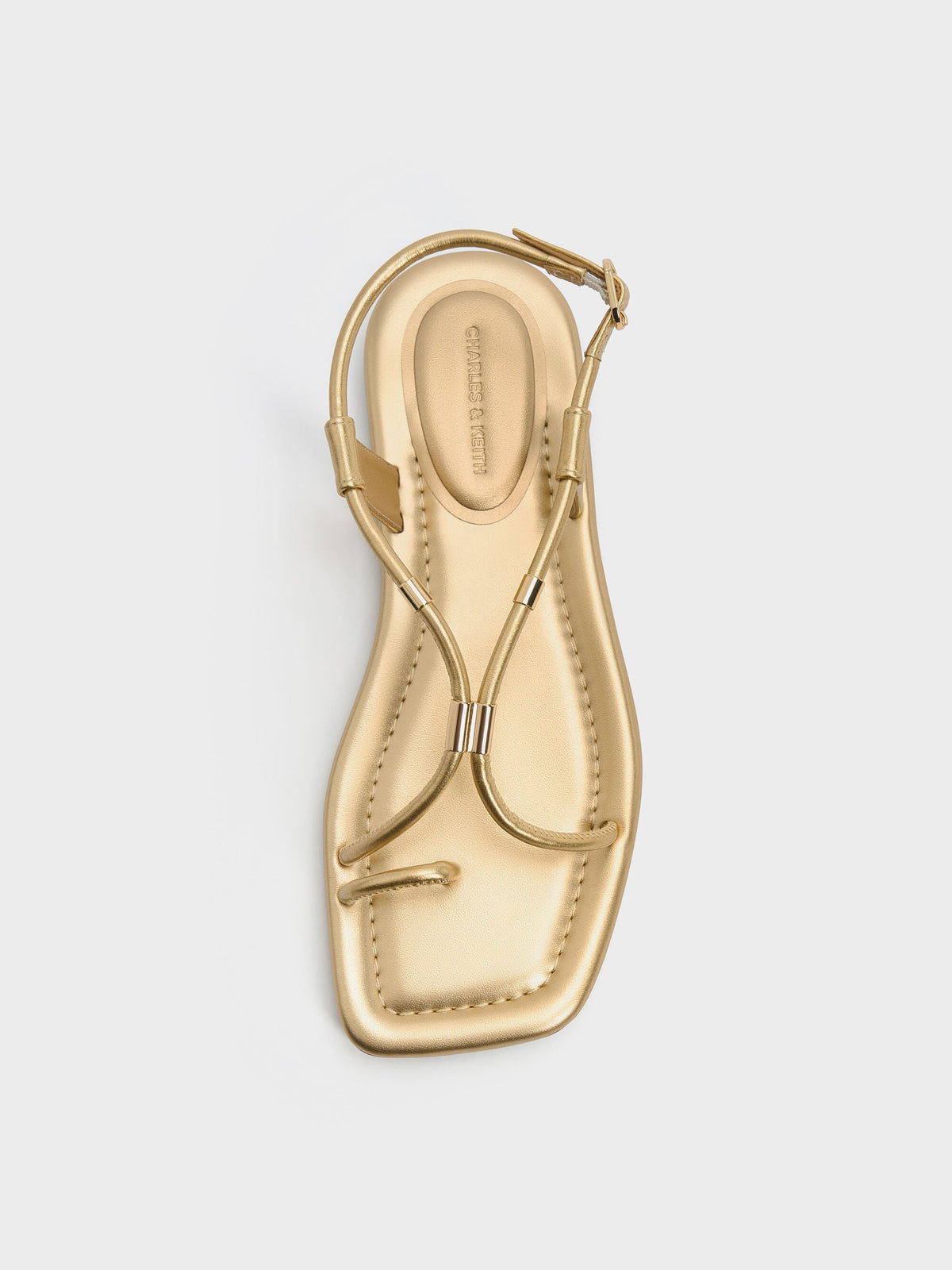 CHARLES & KEITH Top Pick | Metallic-Accent Toe-Ring Sandals - Gold