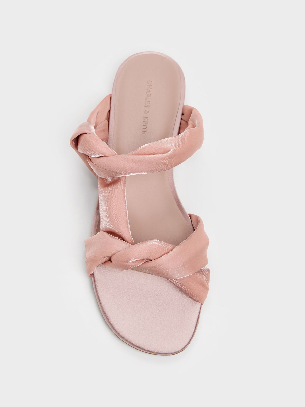CHARLES & KEITH Hot Sale | Ruched-Strap Slide Sandals - Light Pink