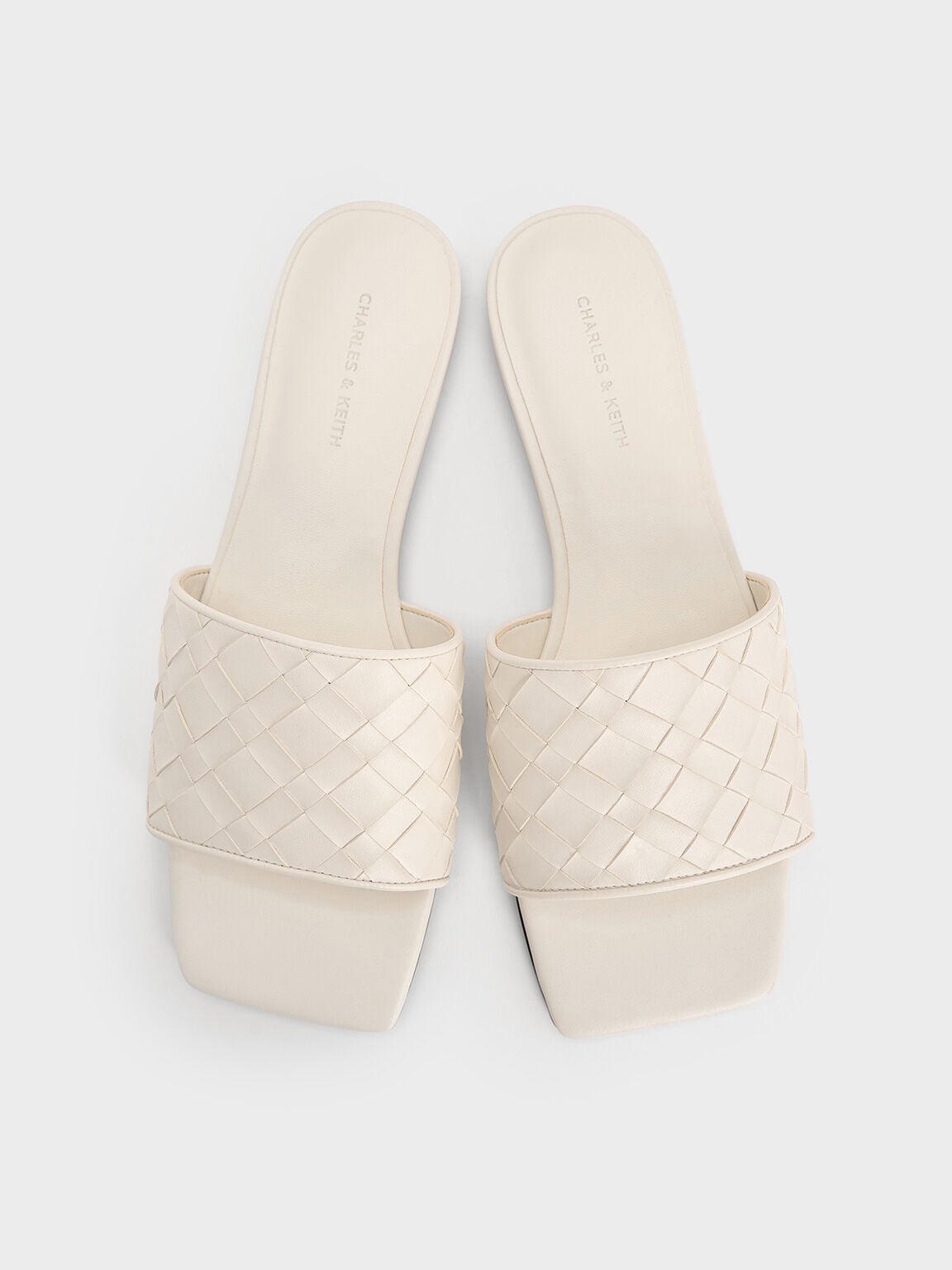 CHARLES & KEITH Recommended | Ivette Woven Slide Sandals - Chalk