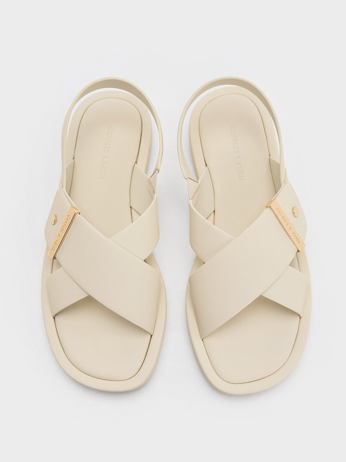 CHARLES & KEITH Deals | Audra Crossover Slingback Sandals - Chalk