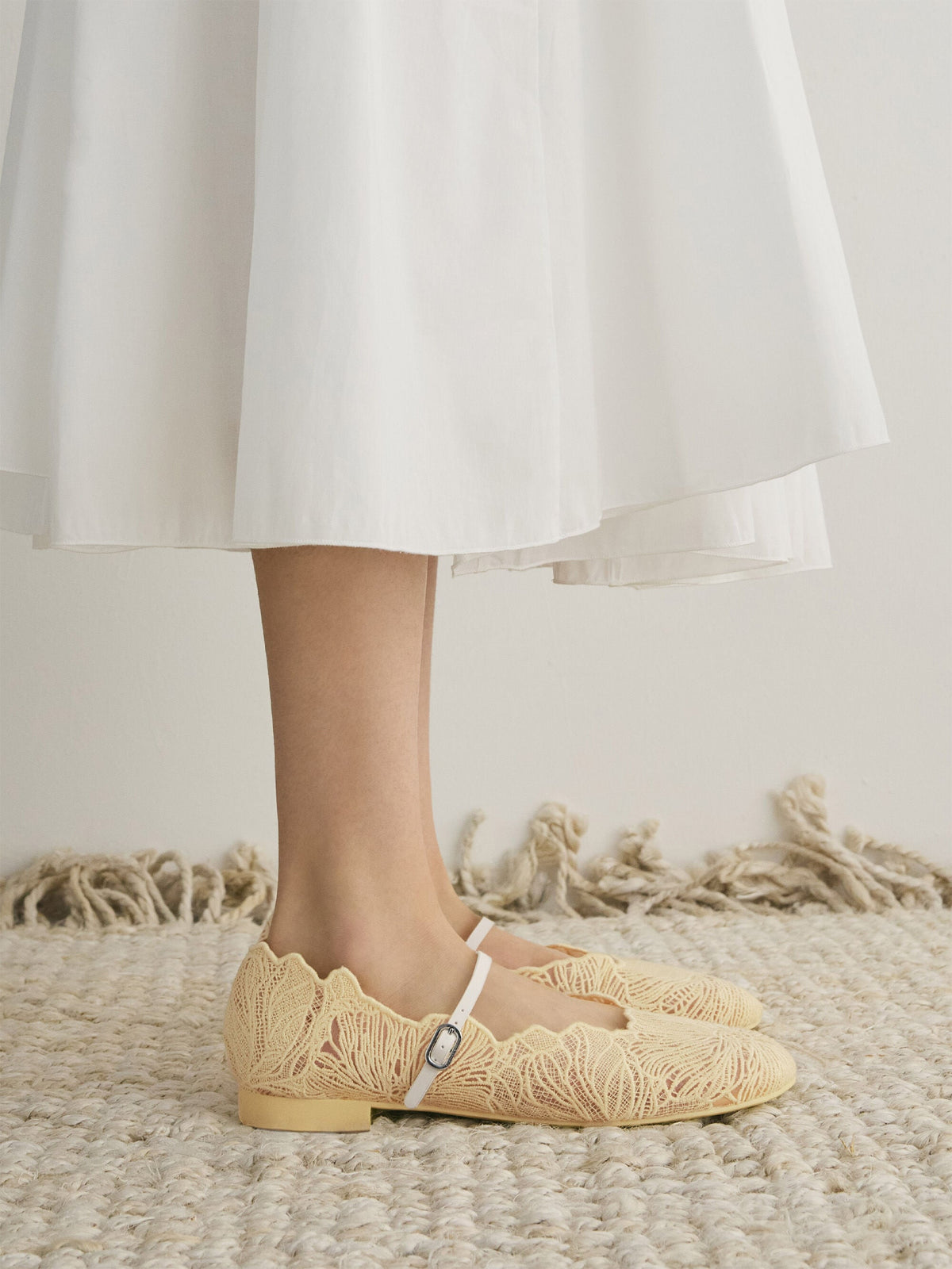 CHARLES & KEITH Essential | Meja Floral Mary Jane Flats - Yellow