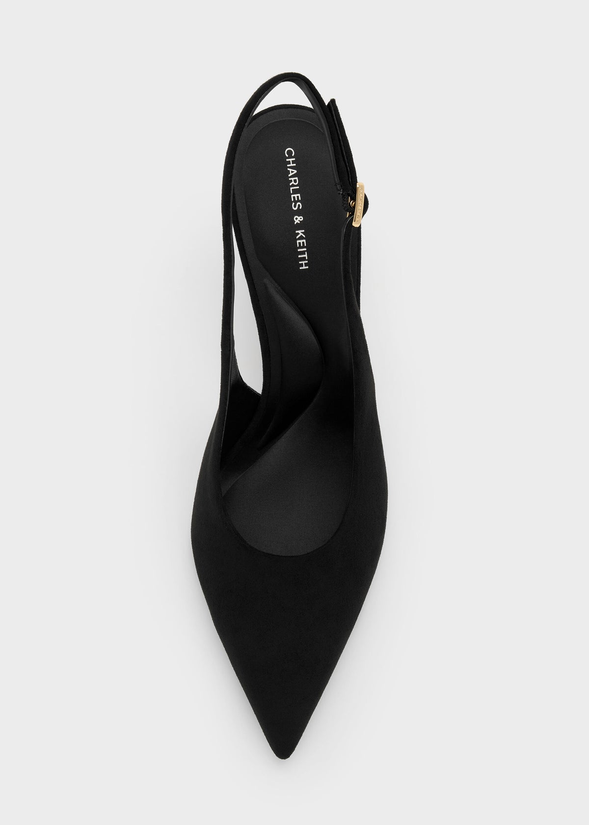 CHARLES & KEITH Popular | Emelia Faux Suede Slingback Pumps - Black Textured