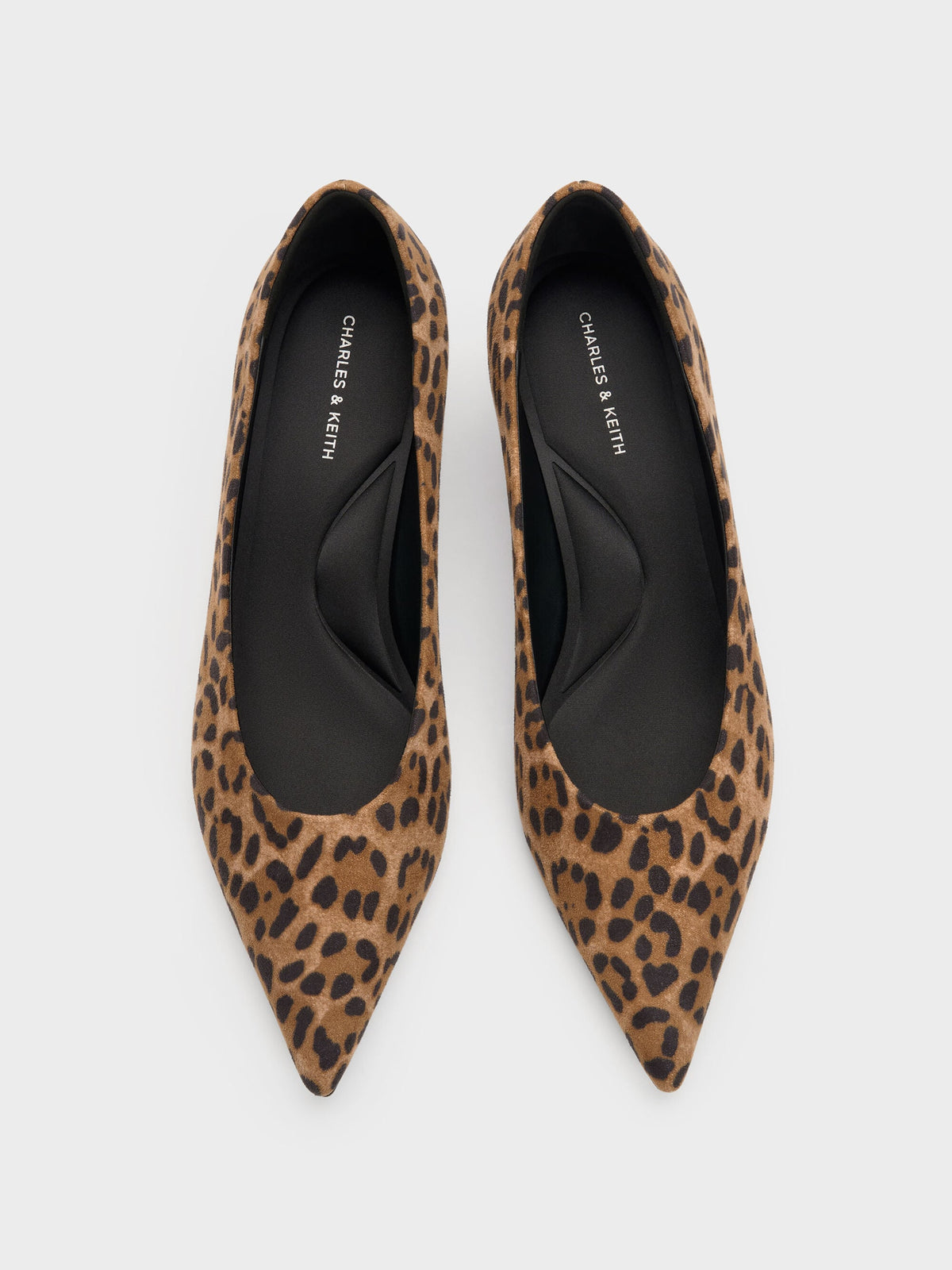 CHARLES & KEITH Signature | Emelia Leopard-Print Kitten Heels - Animal Print Natural