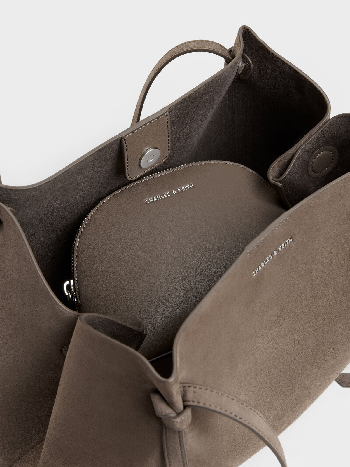 CHARLES & KEITH Value | XL Calla Tote Bag - Stone Grey