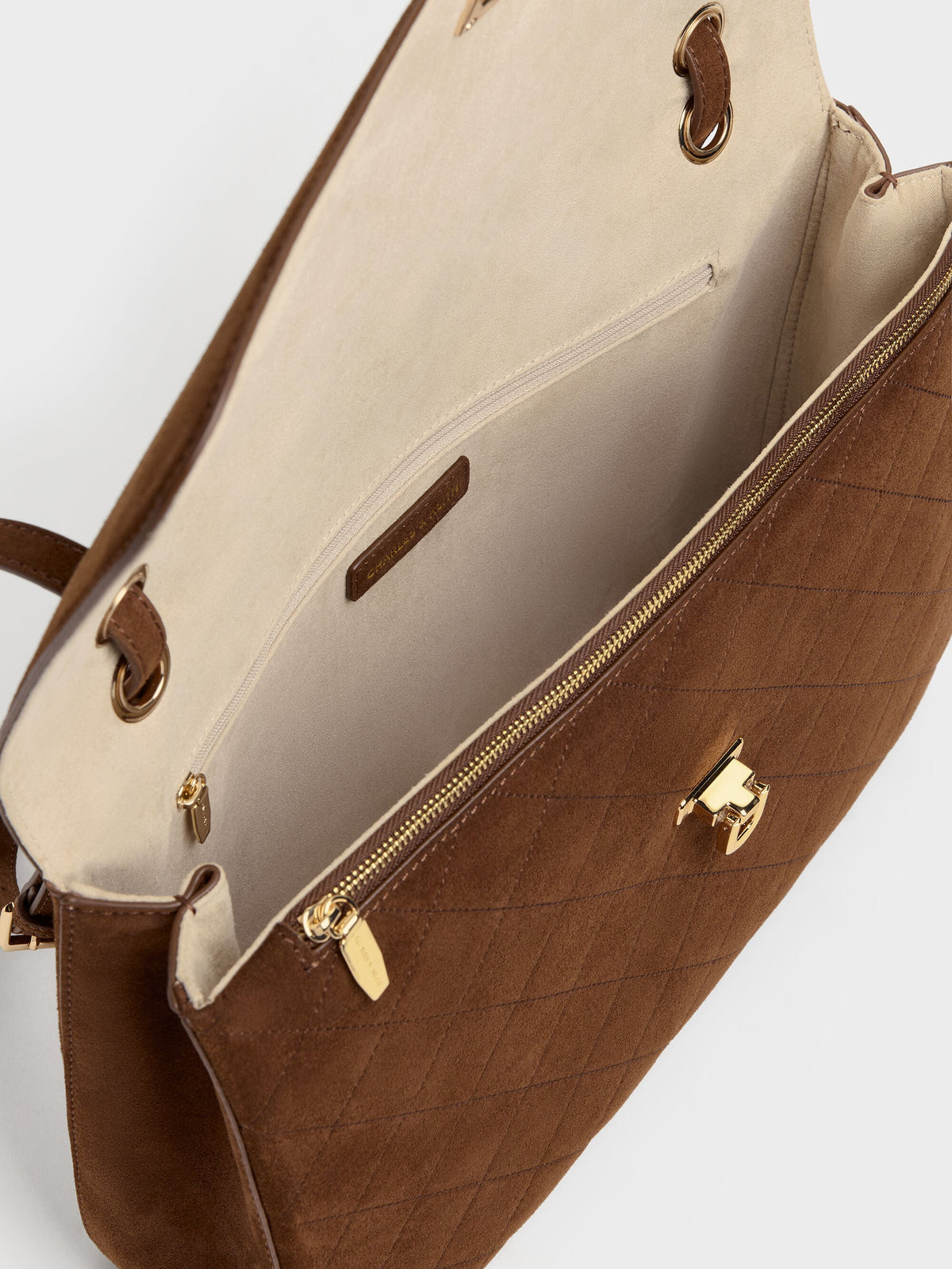 CHARLES & KEITH Special Offer | Connie Quilted Shoulder Bag - Pecan Brown