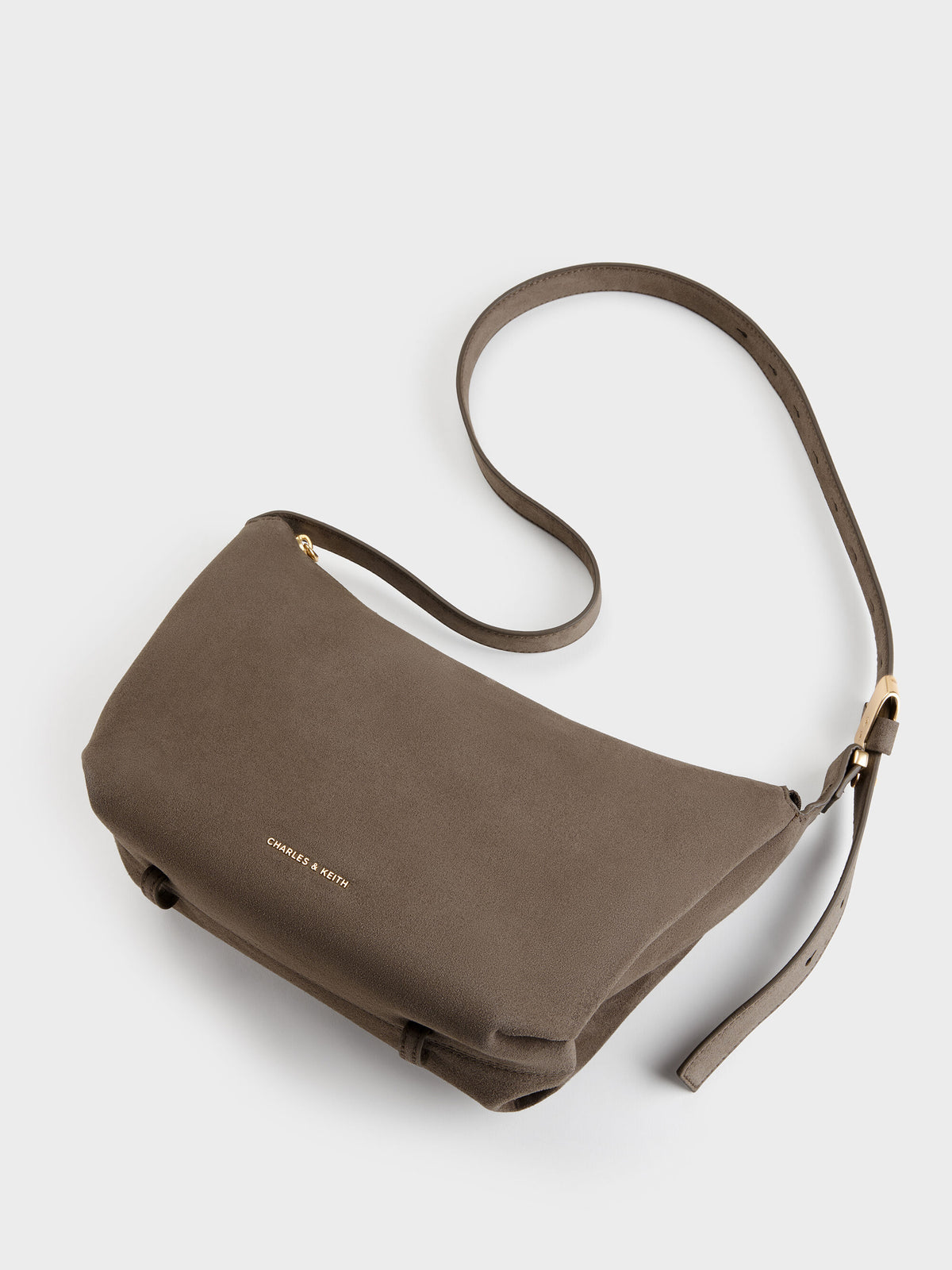 CHARLES & KEITH Sale | Zephyr Hobo Bag - Stone Grey