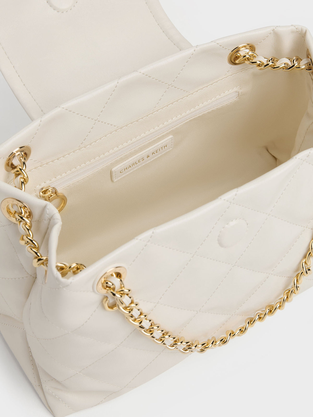 CHARLES & KEITH Special Offer | Apfra Quilted Shoulder Bag - Cream