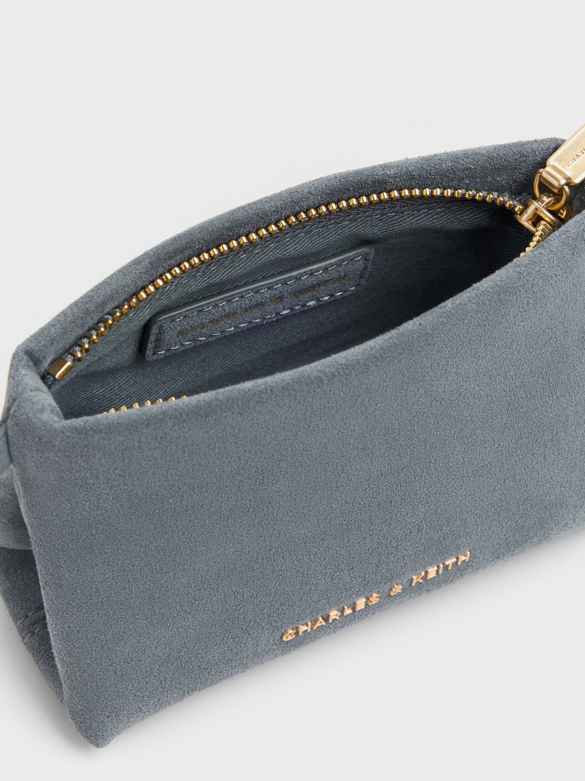 CHARLES & KEITH Trusted | Zephyr Metallic-Accent Wristlet - Smoky Blue