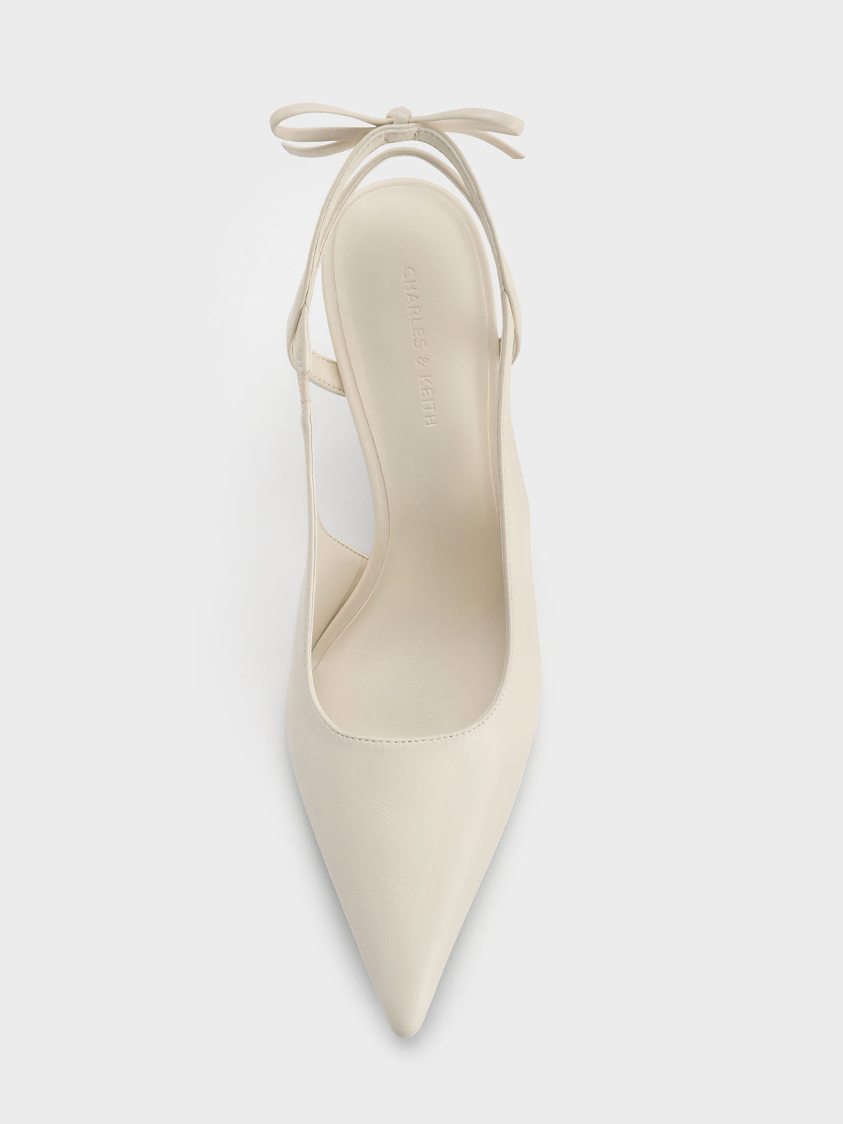 CHARLES & KEITH Recommended | Back-Bow Slingback Pumps - Chalk