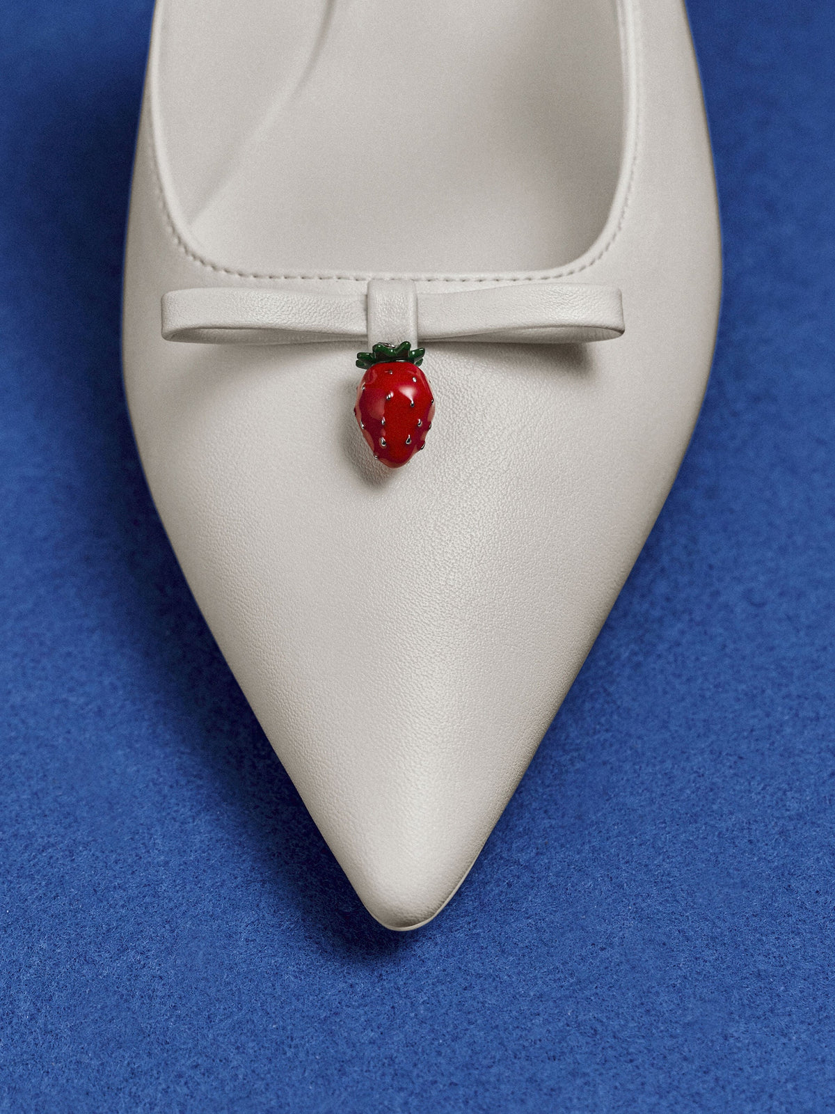 CHARLES & KEITH Essential | Sonali Strawberry Bow Slingback Pumps - White