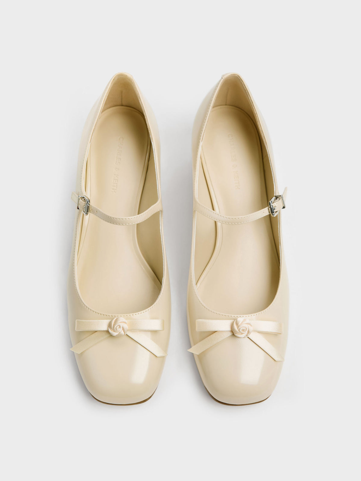CHARLES & KEITH Latest | Kelis Rose-Bow Mary Jane Pumps - Beige