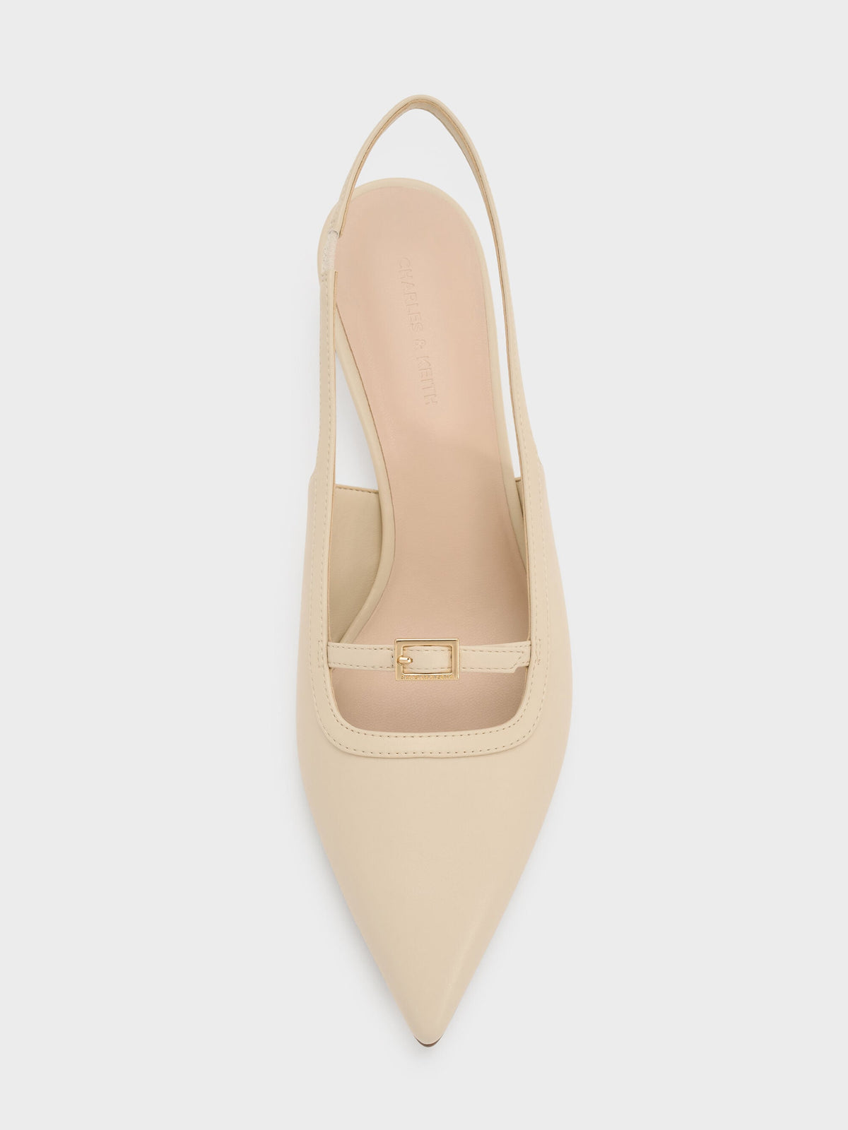 CHARLES & KEITH Best Seller | Buckle-Strap Slingback Pumps - Beige