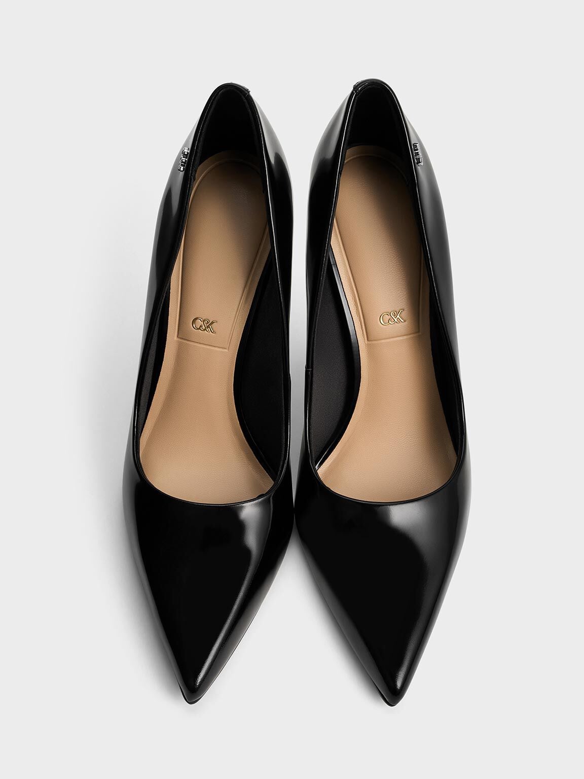 CHARLES & KEITH Quality | Kyra Leather Pointed-Toe Pumps - Black Box
