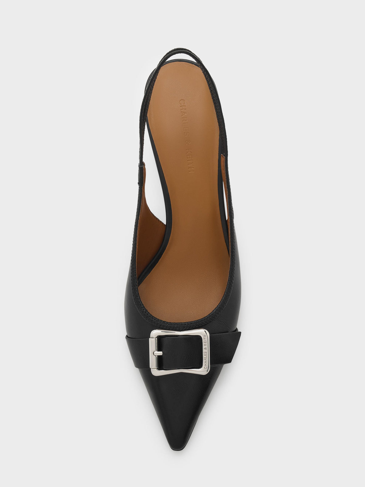 CHARLES & KEITH Smart Buy | Anita Buckled Pointed Slingback Pumps - Black