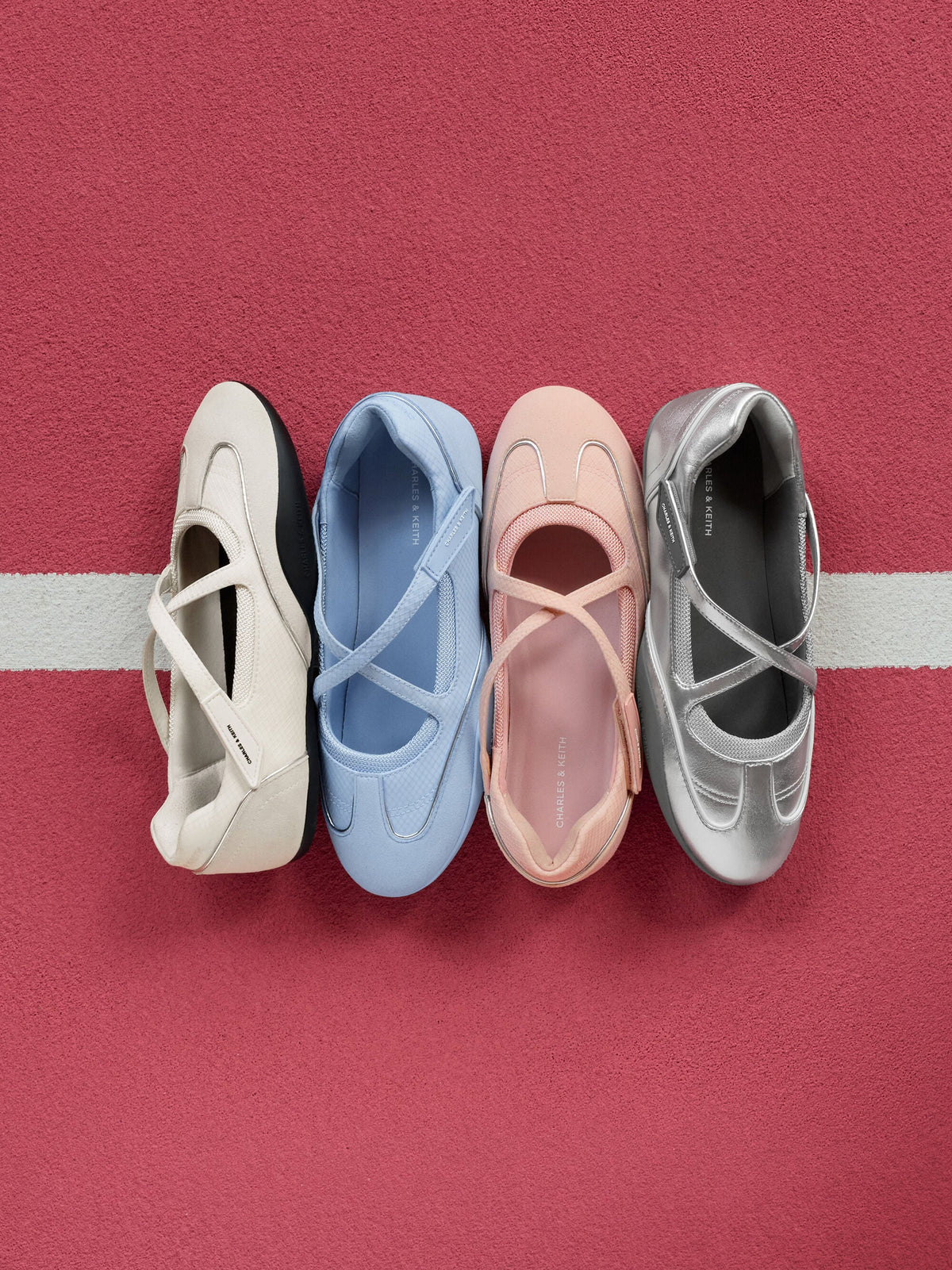 CHARLES & KEITH Customer Favorite | Mika Crossover Mary Jane Sneakers - Silver