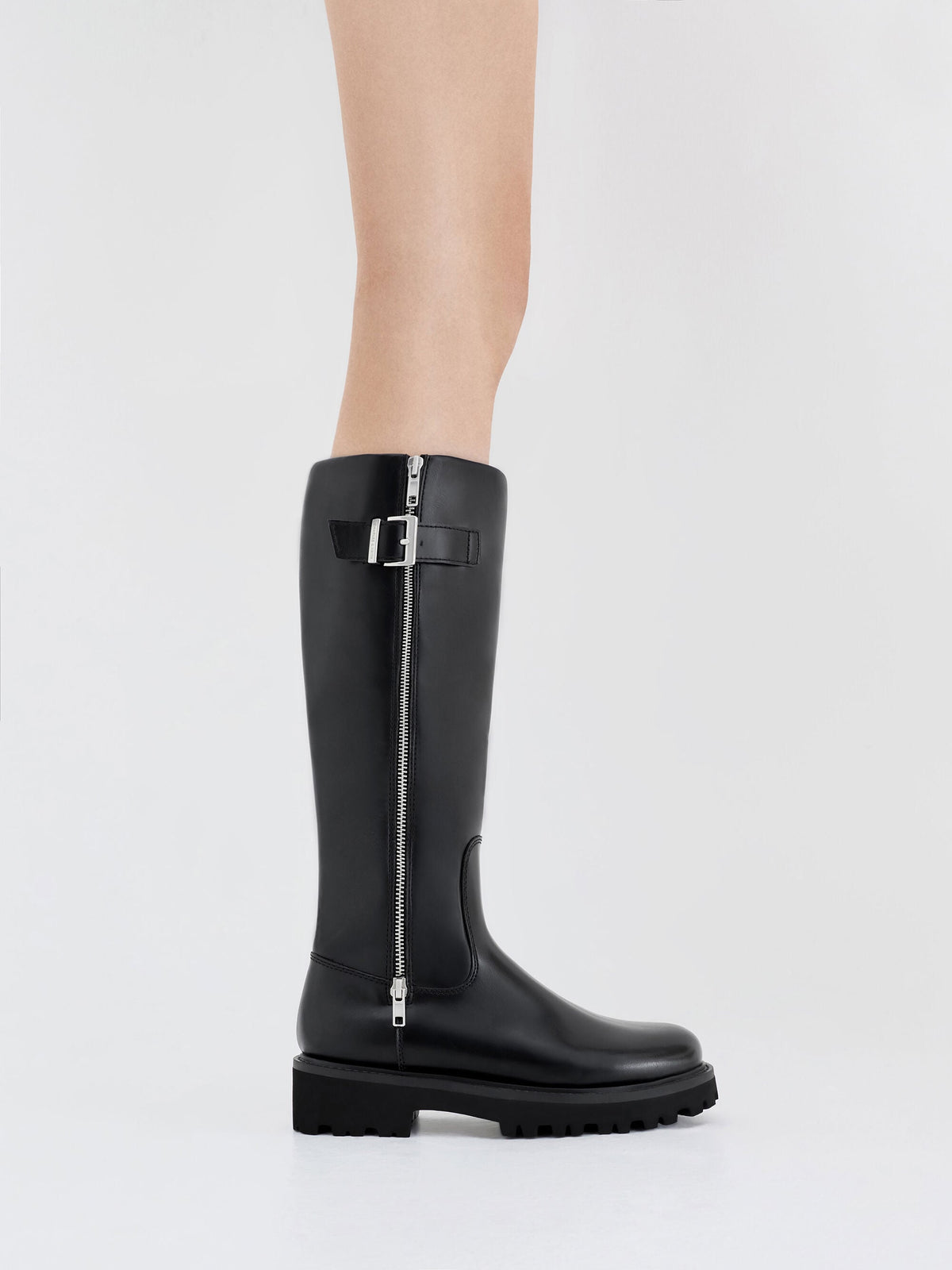 CHARLES & KEITH Customer Favorite | Lyndon Buckled Knee-High Boots - Black