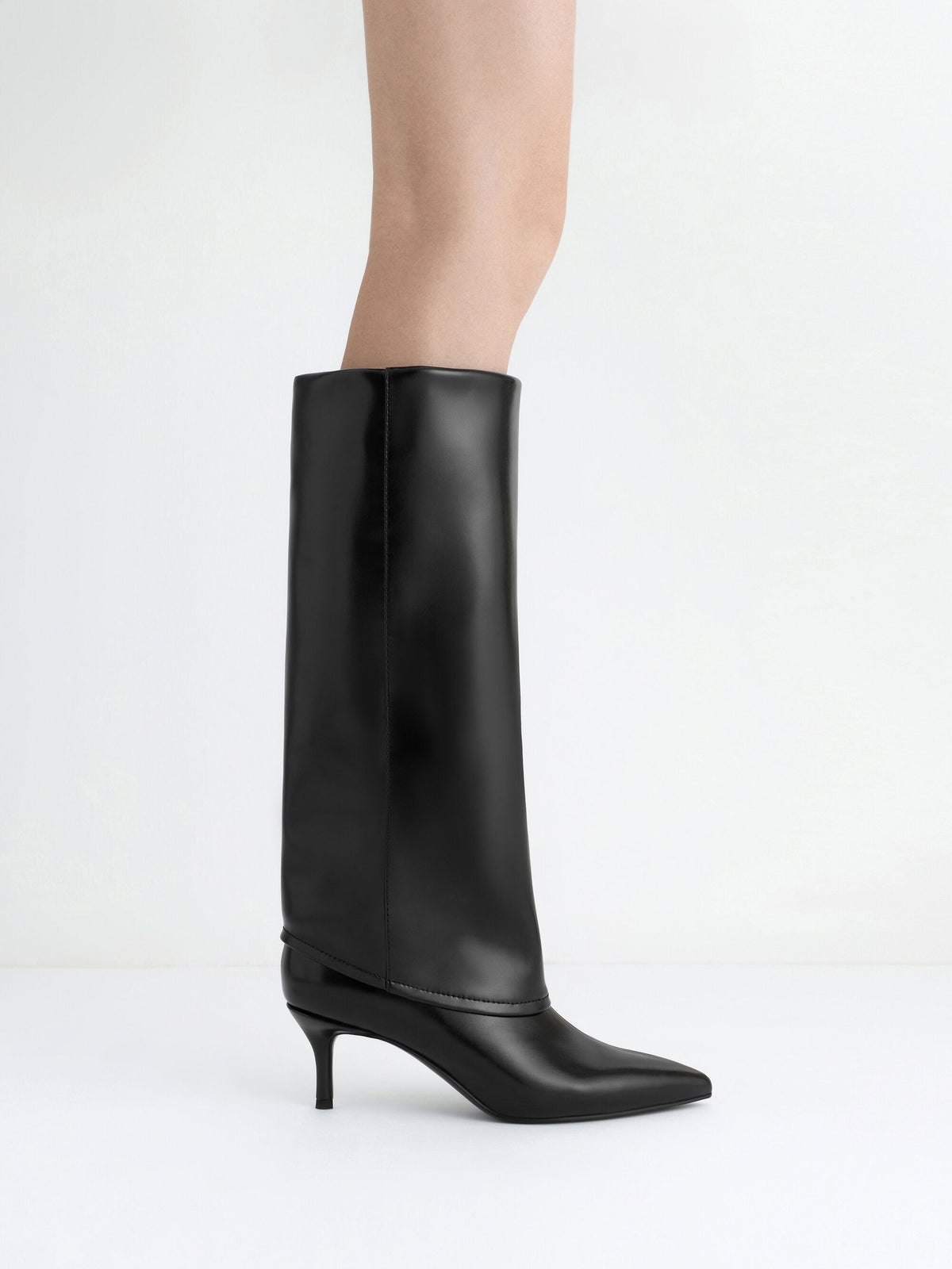 CHARLES & KEITH Trending | Pointed Stiletto Knee-High Boots - Black