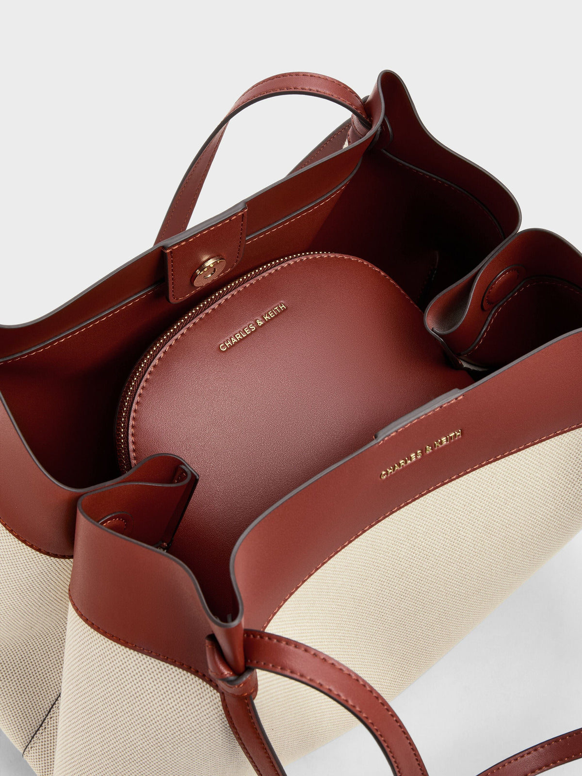 CHARLES & KEITH Exclusive | XL Calla Canvas Tote Bag - Brick