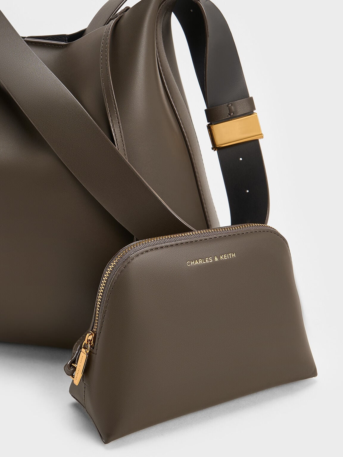 CHARLES & KEITH Latest | Edna Tote Bag - Dark Moss