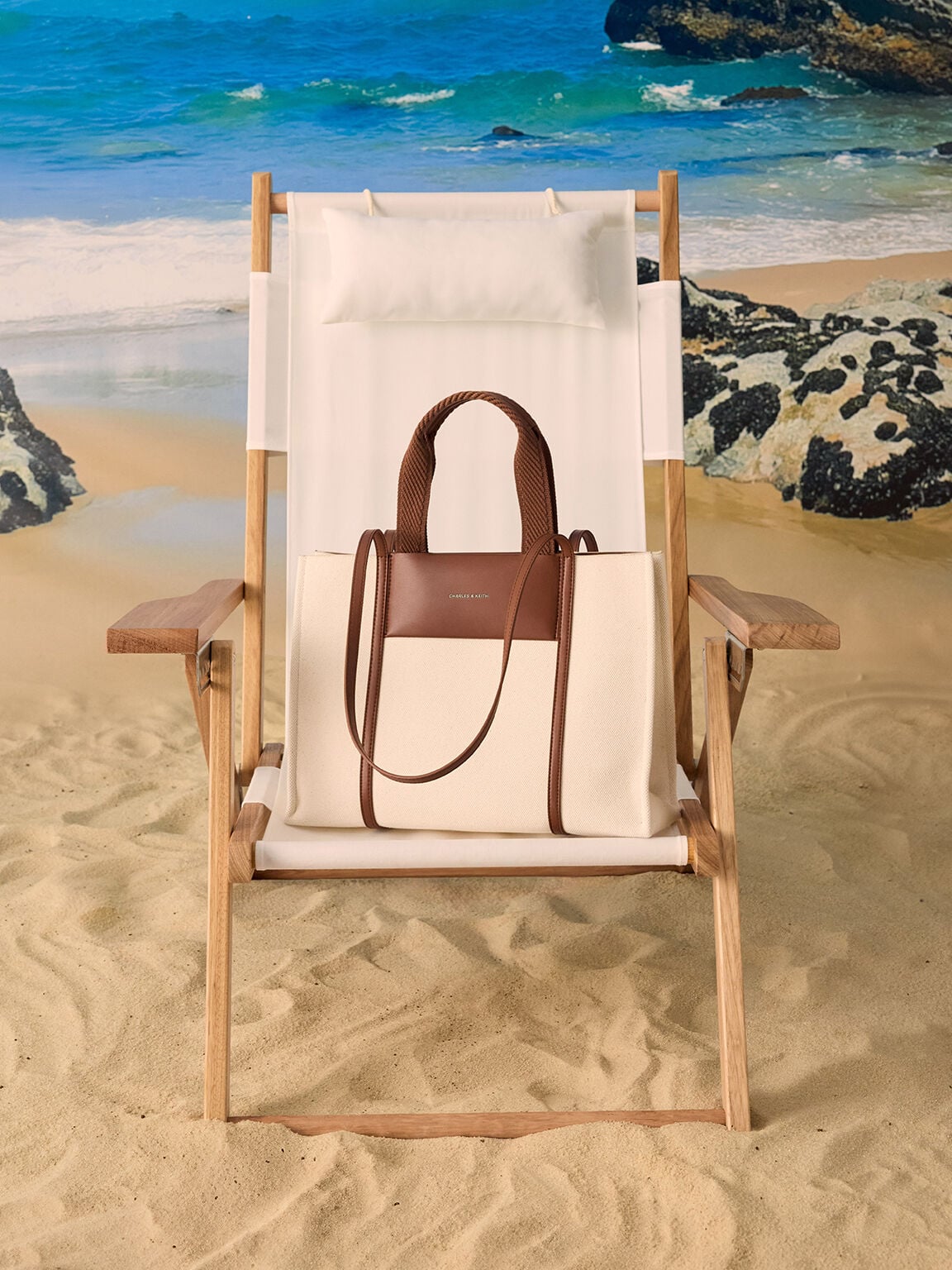 CHARLES & KEITH Great Value | Shalia Canvas Tote Bag - Beige Canvas