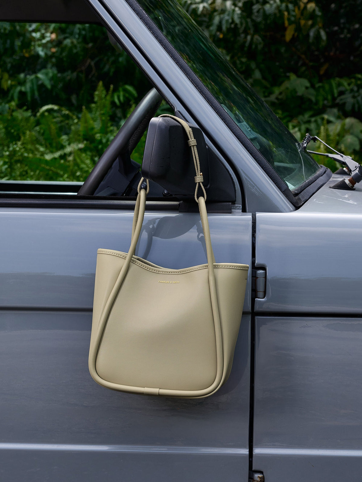 CHARLES & KEITH Exclusive | Mini Lyla Tubular Tote Bag - Pale Olive