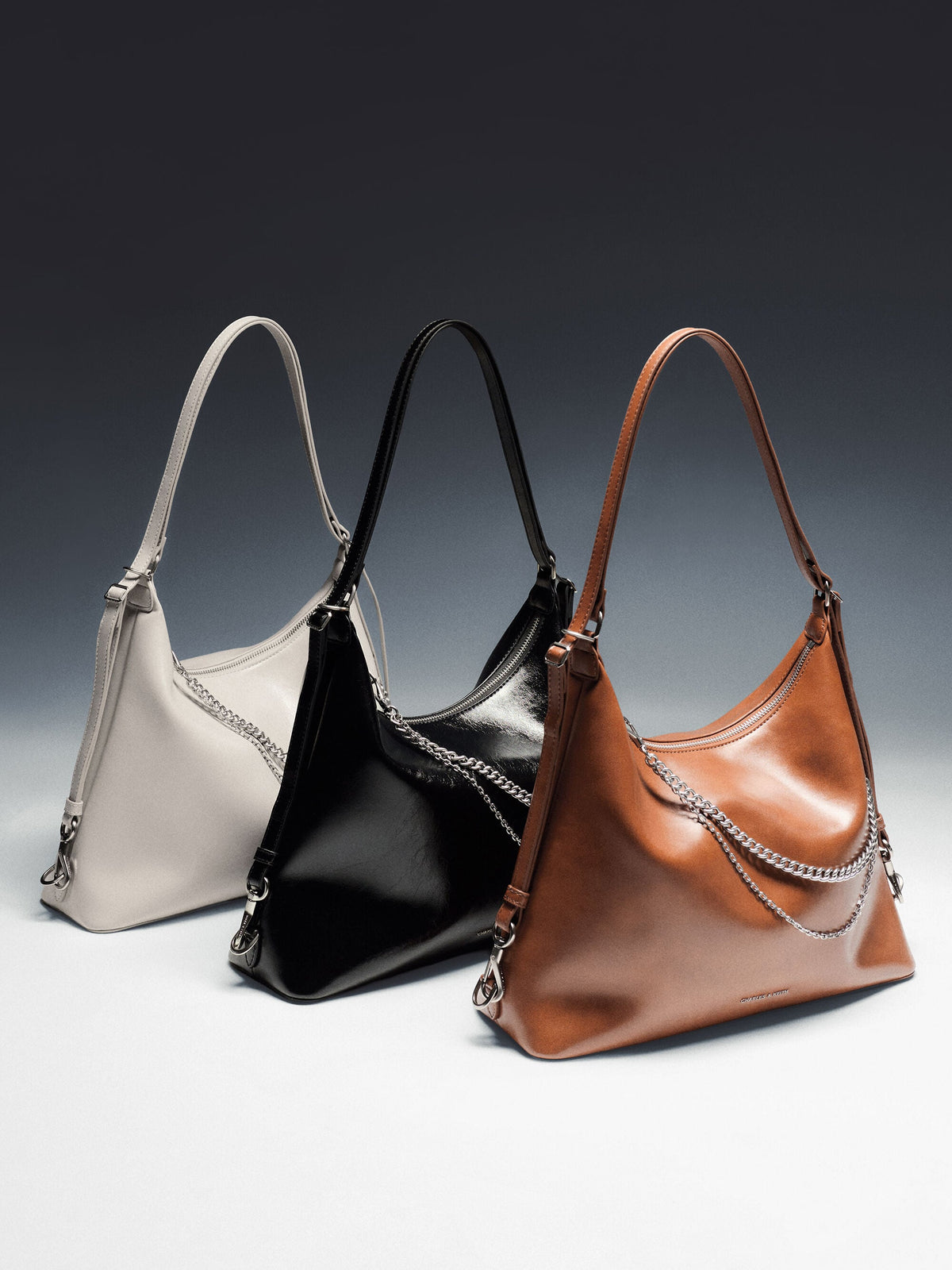 CHARLES & KEITH Featured | Atwood Chain Convertible Hobo Bag - Distressed Tan