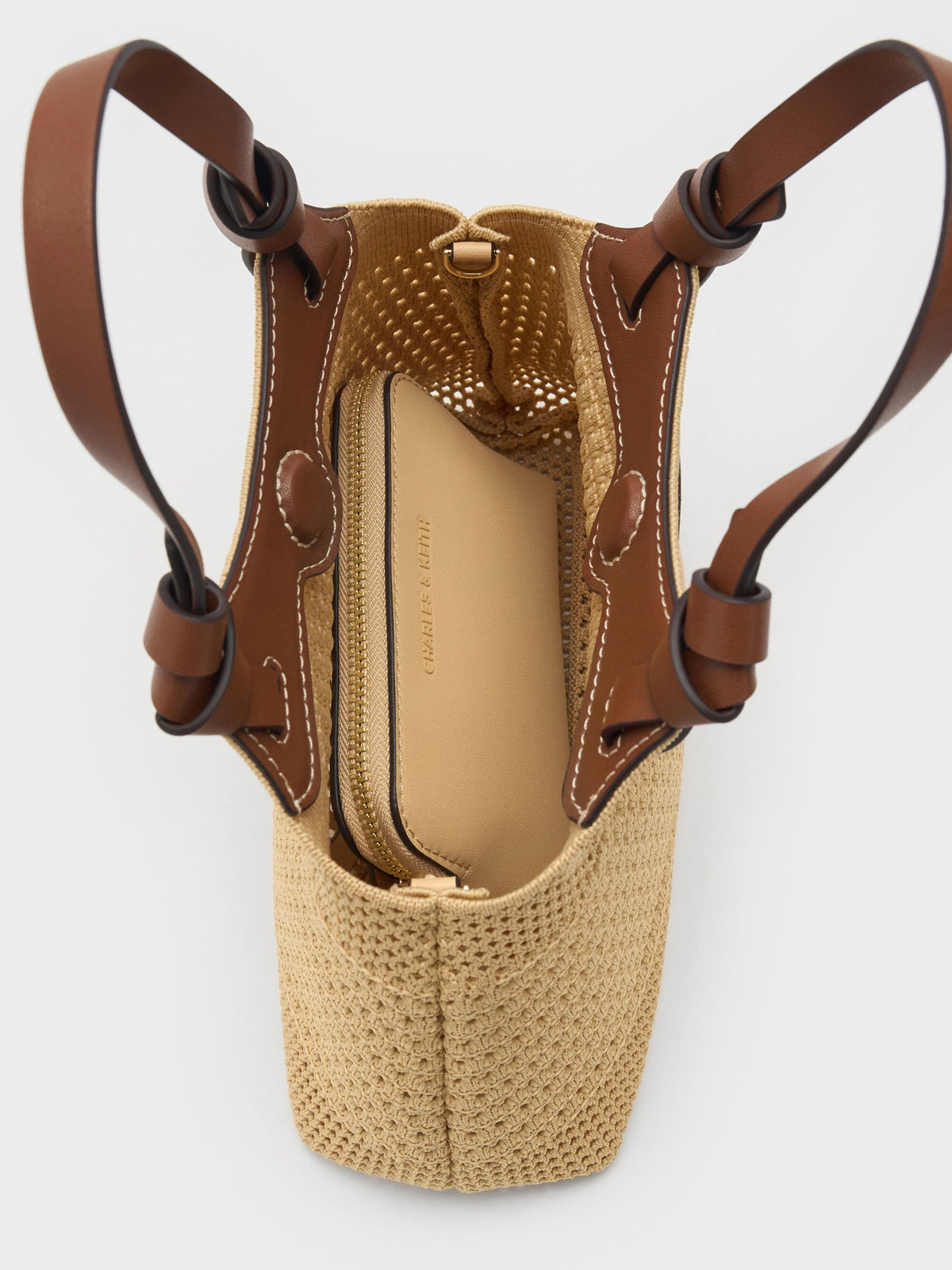 CHARLES & KEITH Discount | Mini Ida Knitted Tote Bag - Beige