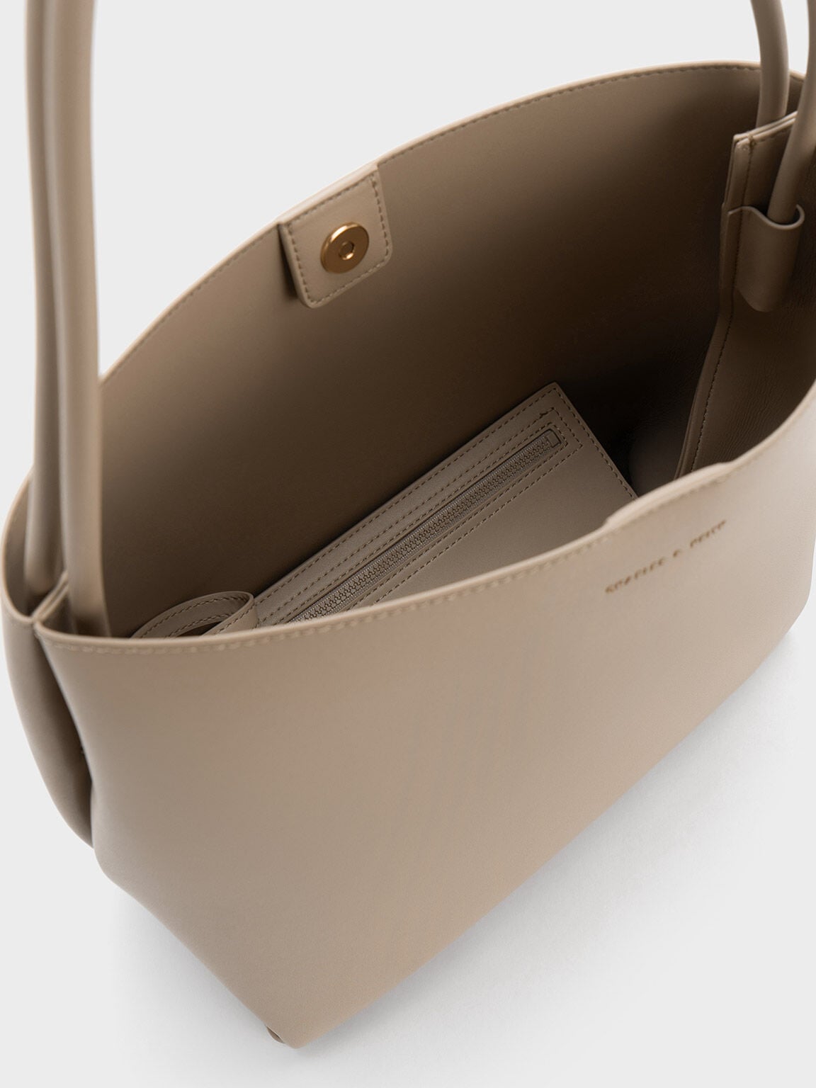 CHARLES & KEITH Signature | Leia Tote Bag - Taupe
