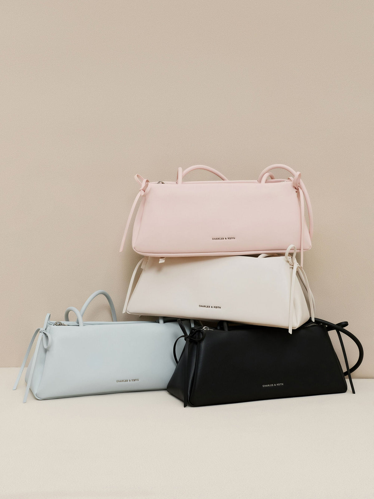 CHARLES & KEITH Trusted | Hazel Bow Shoulder Bag - Soft Pink