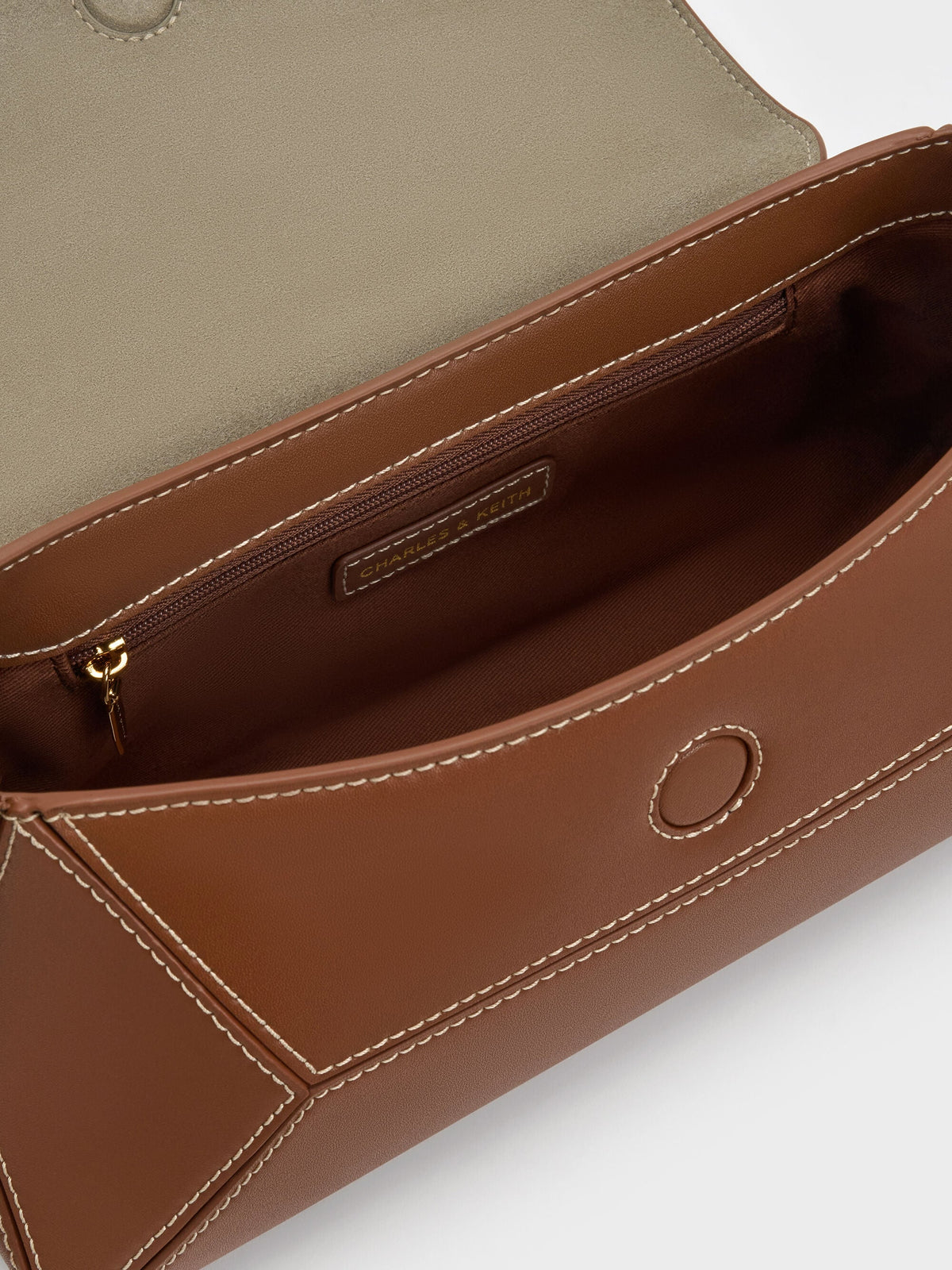 CHARLES & KEITH Best Price | Nasrin Geometric Shoulder Bag - Chocolate