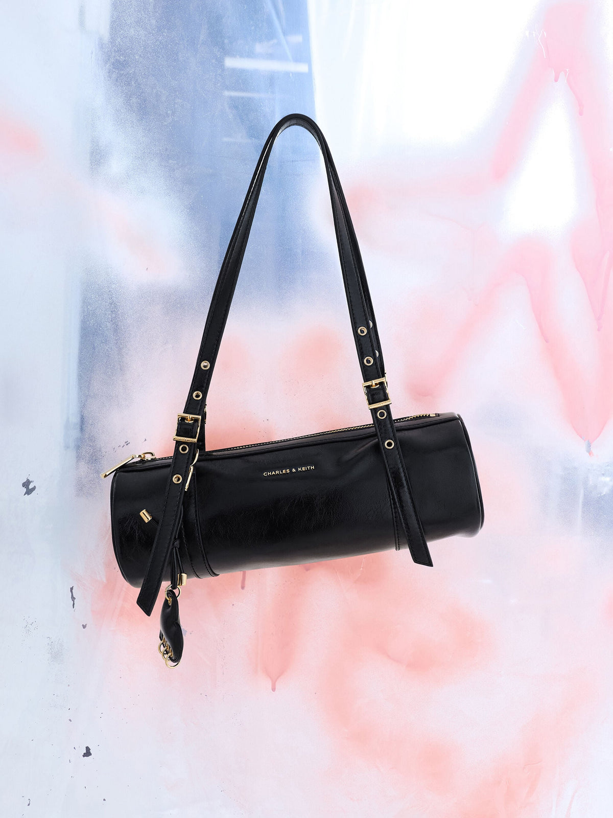 CHARLES & KEITH New | Rey Elongated Shoulder Bag - Black