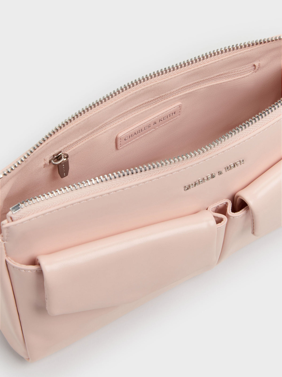 CHARLES & KEITH Great Value | Rachel Front-Pocket Chain Shoulder Bag - Soft Pink