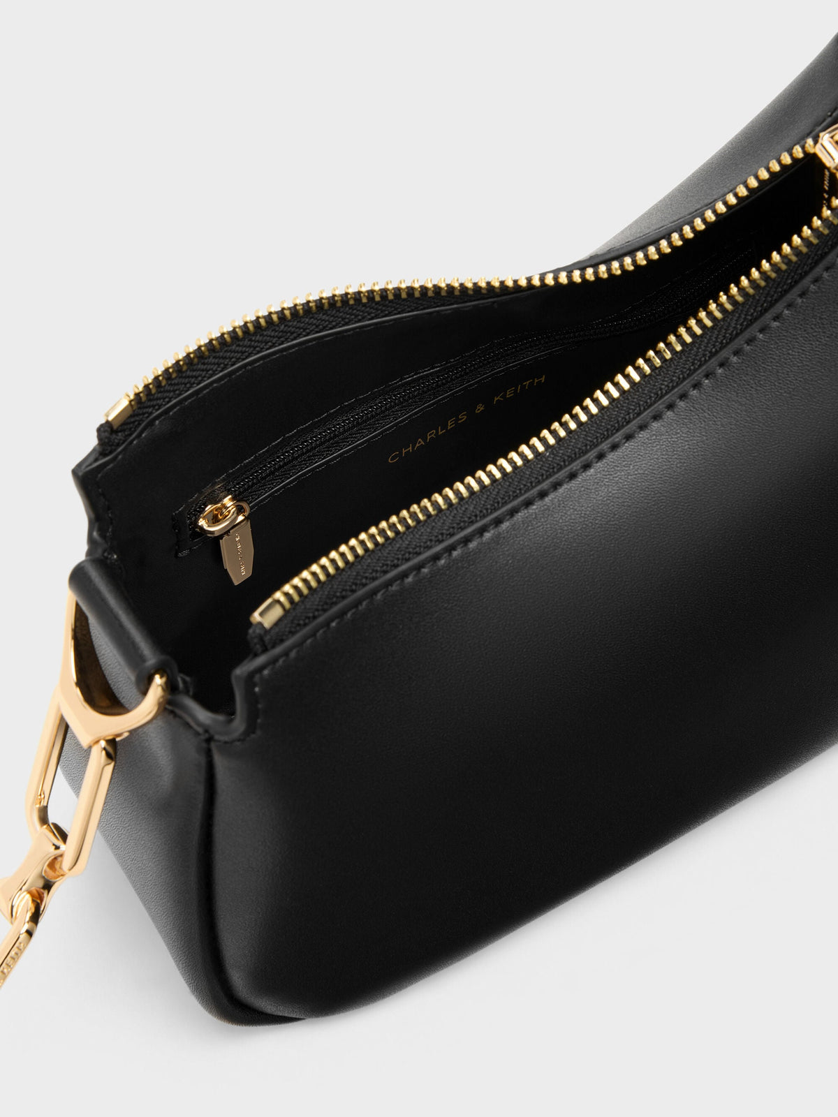 CHARLES & KEITH Essential | Mini Agatha Chain-Strap Shoulder Bag - Black