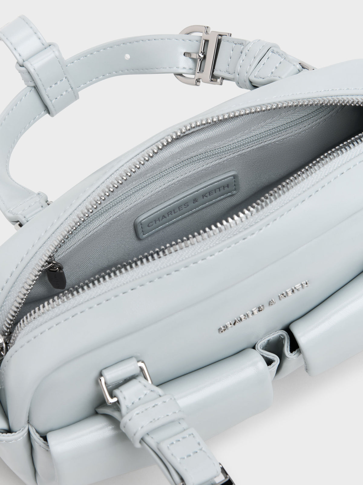 CHARLES & KEITH Classic | Rachel Multi-Pocket Bowling Bag - Sea Salt Blue