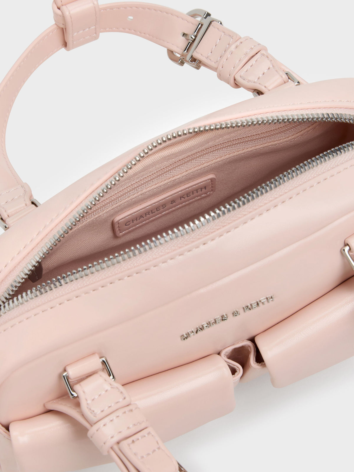 CHARLES & KEITH Featured | Rachel Multi-Pocket Bowling Bag - Soft Pink