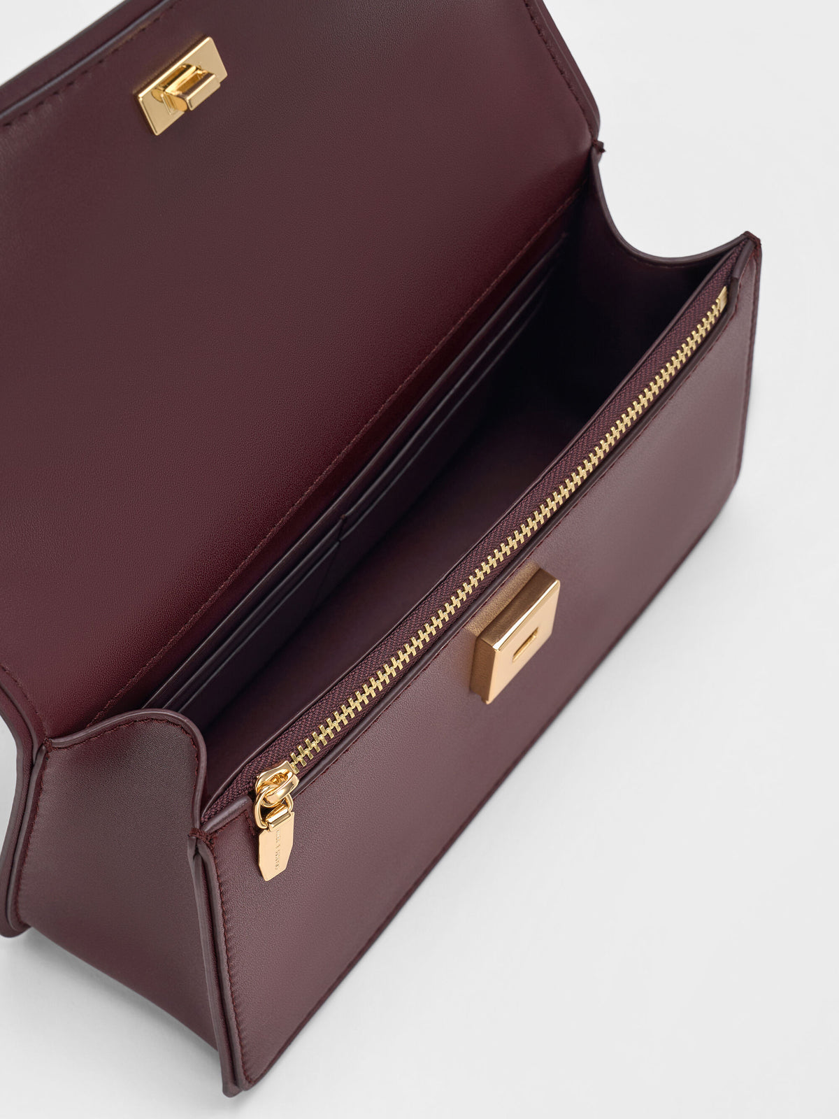 CHARLES & KEITH Smart Buy | Arlet Belted Top Handle Bag - Wineberry Red