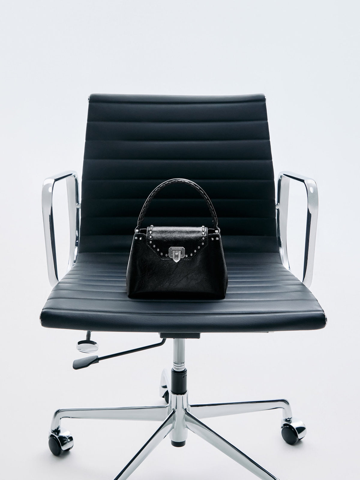 CHARLES & KEITH Latest | Arwen Studded Top Handle Bag - Noir