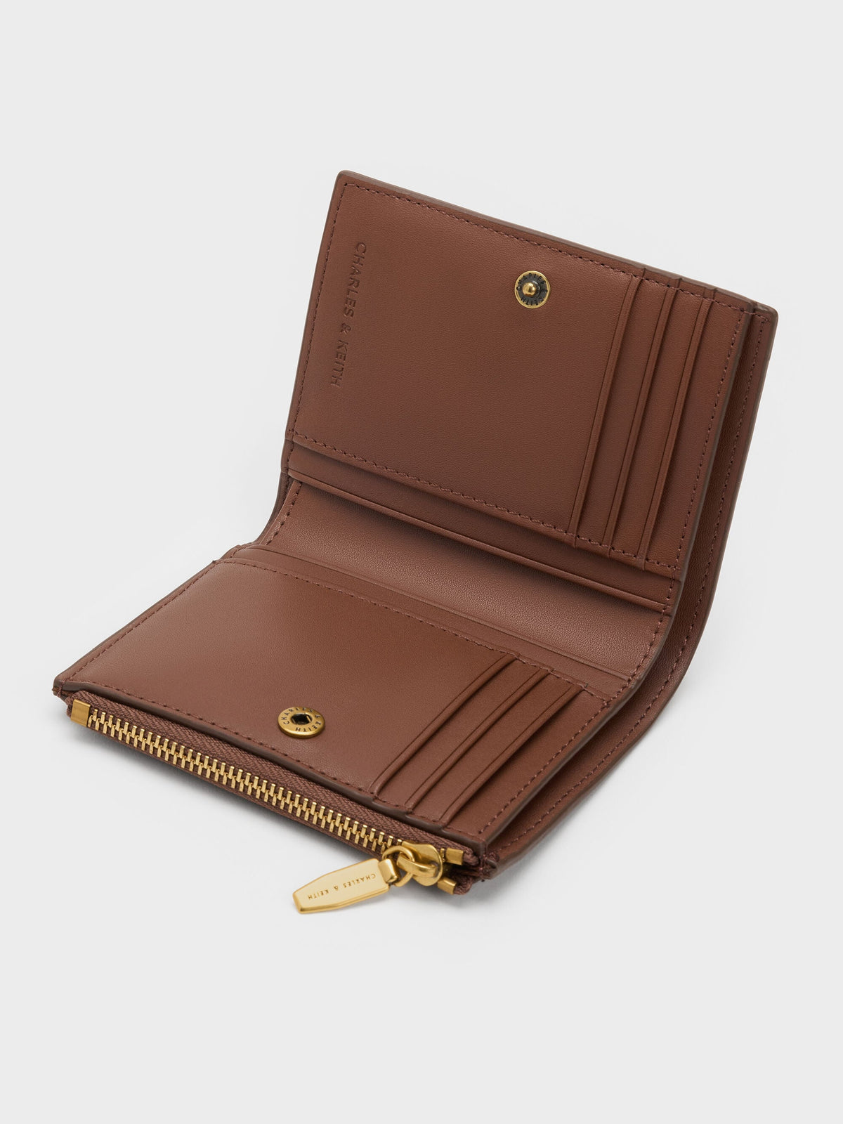 CHARLES & KEITH Value | Harmonee Top-Zip Small Wallet - Chocolate