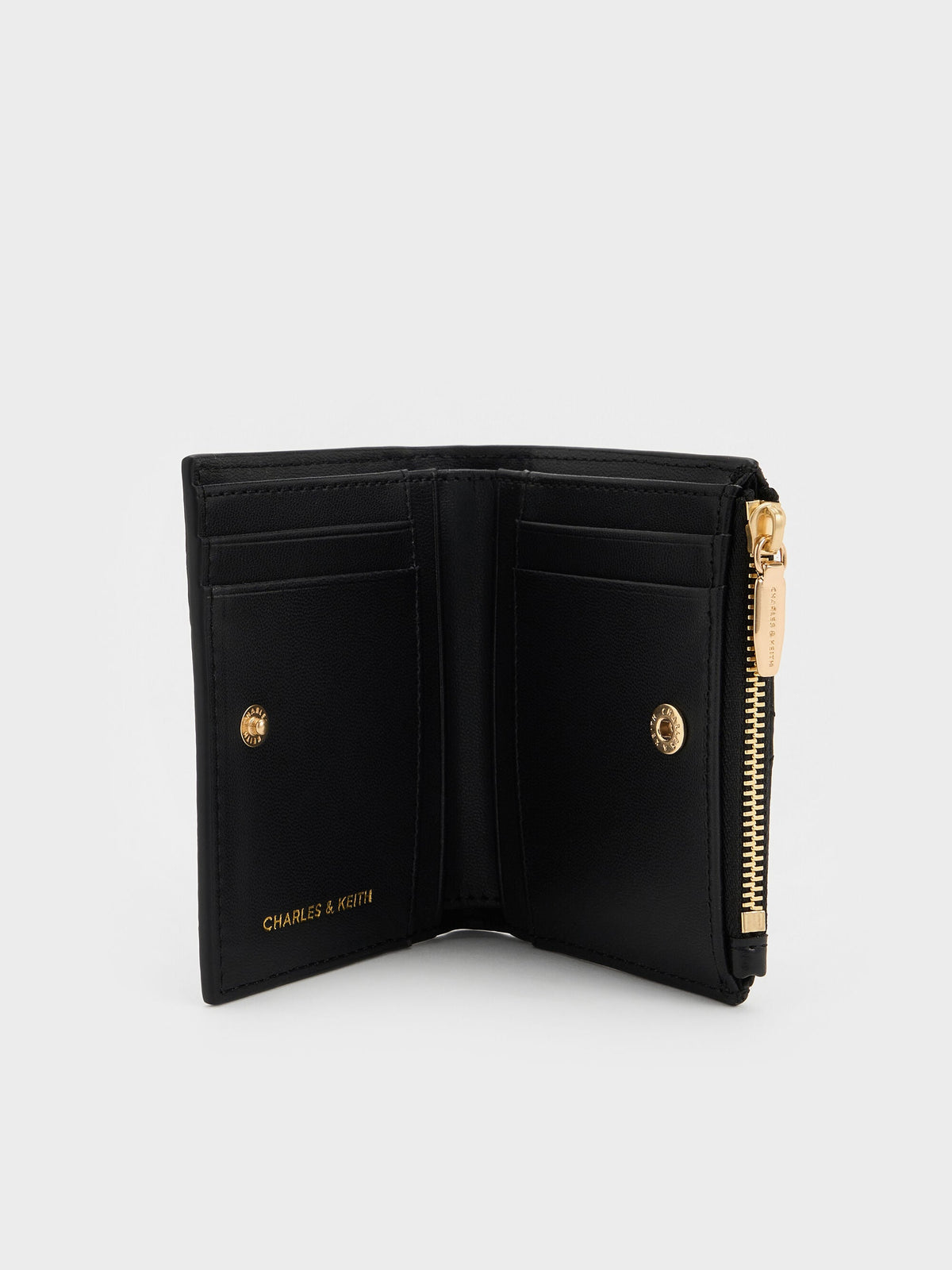 CHARLES & KEITH Premium | Duo Quilted Small Wallet - Black
