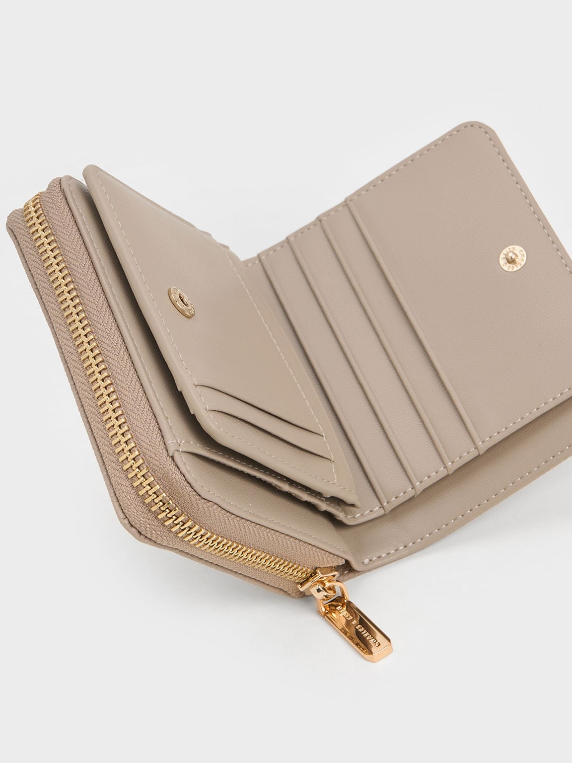 CHARLES & KEITH Hot Sale | Finley Zip-Around Small Wallet - Taupe
