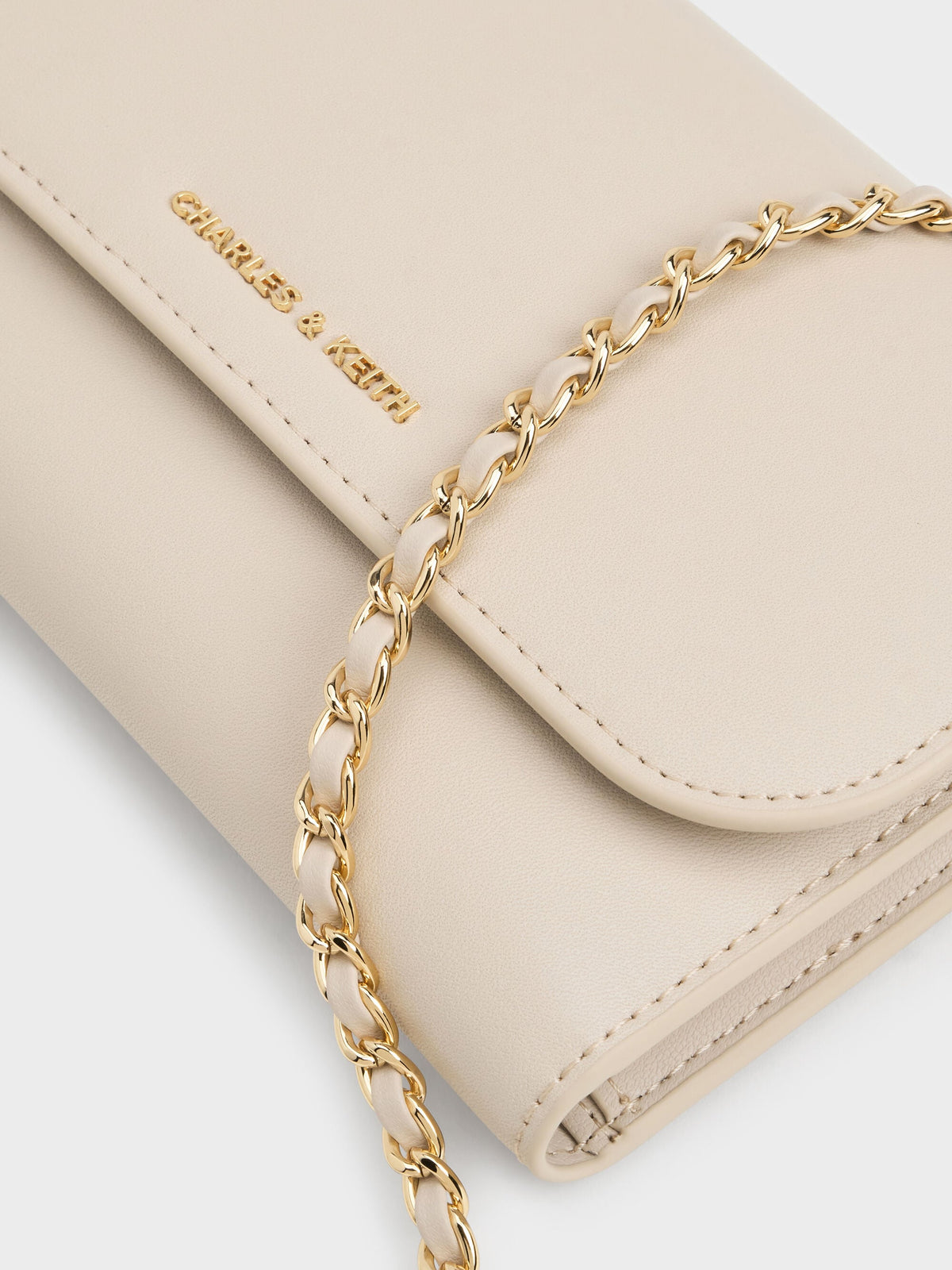 CHARLES & KEITH Trusted | Octavia Front Flap Long Wallet - Ivory