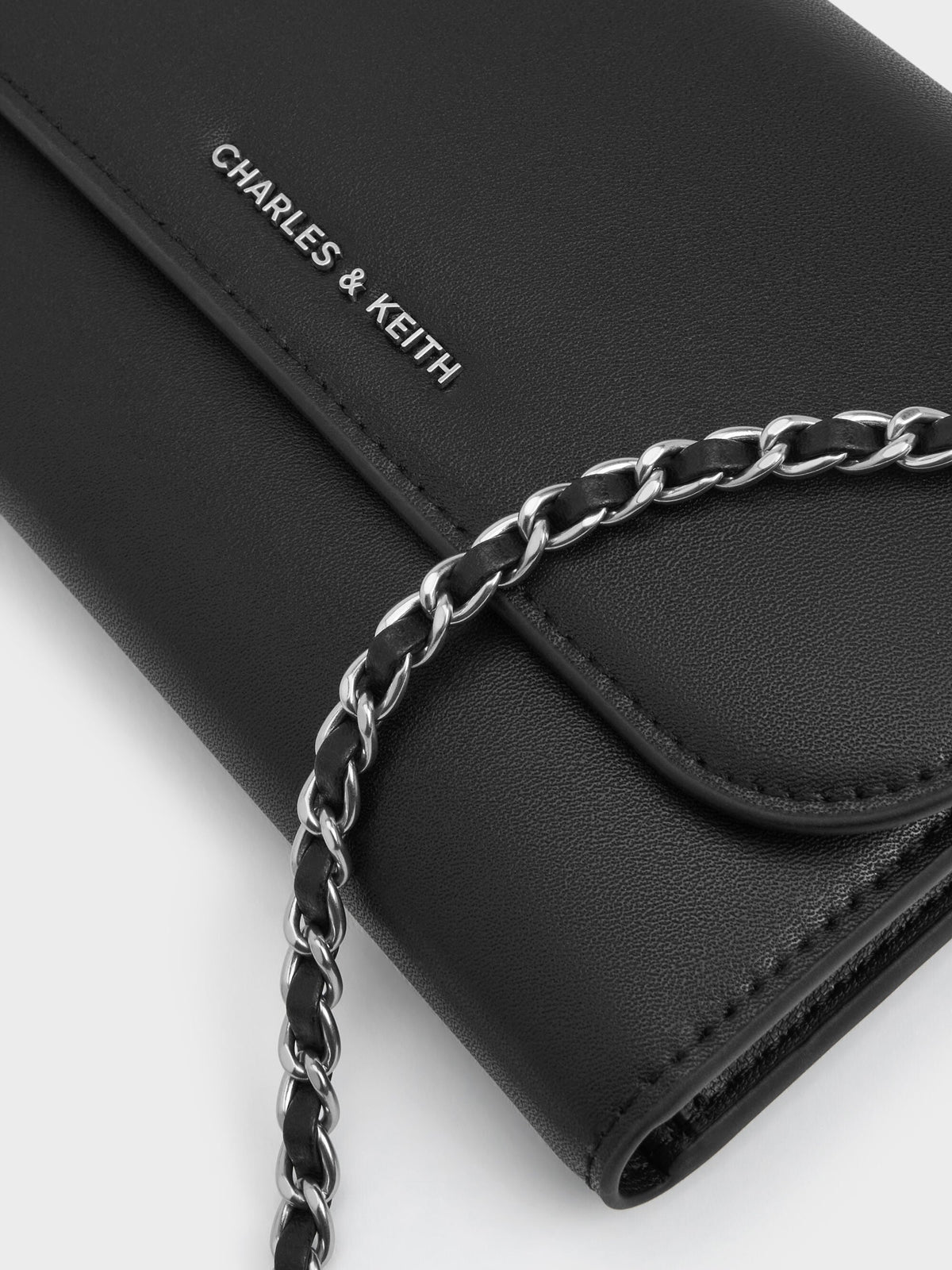 CHARLES & KEITH Smart Buy | Octavia Front Flap Long Wallet - Noir