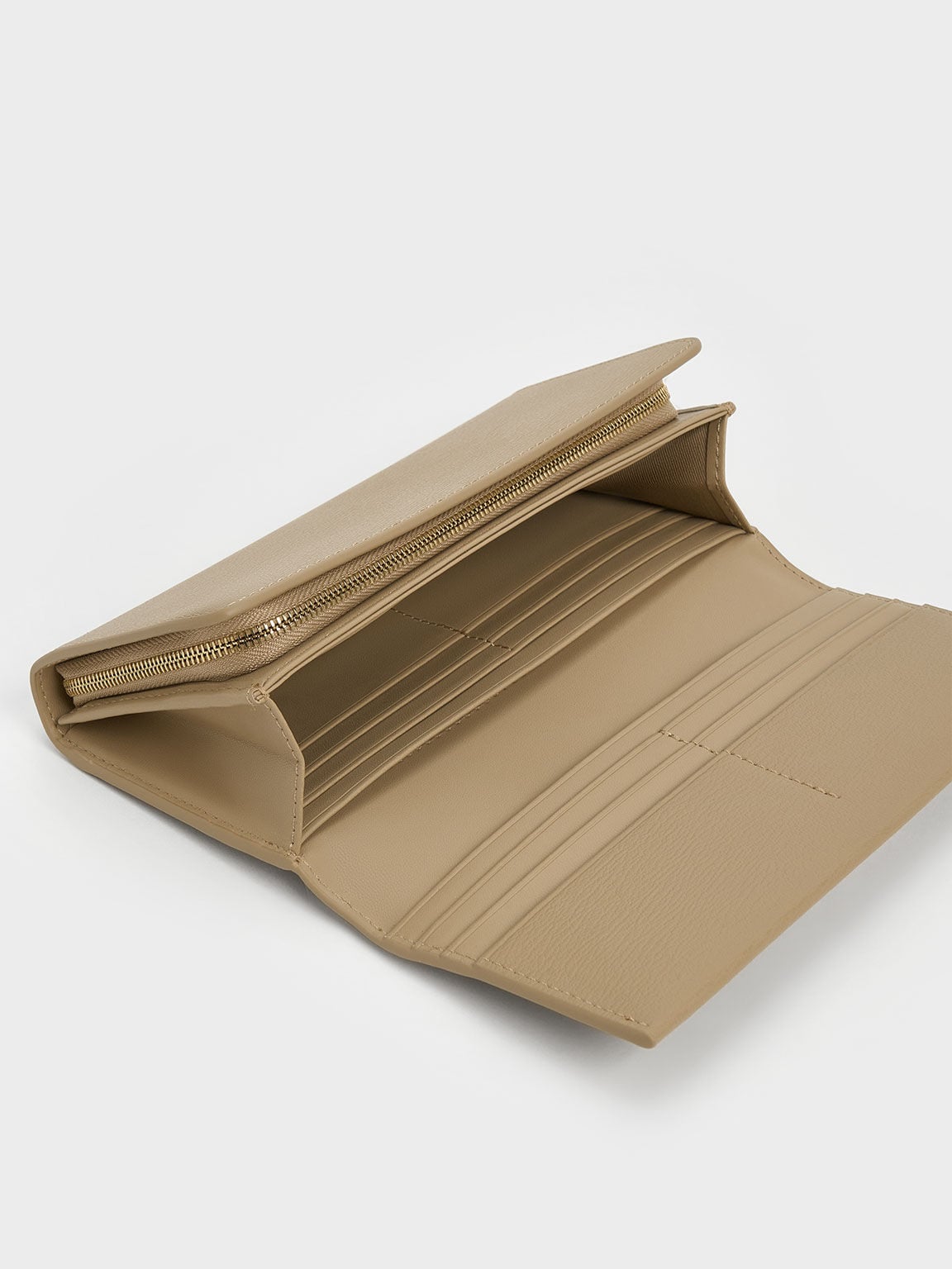 CHARLES & KEITH Great Value | Muriel Front Flap Long Wallet - Sand