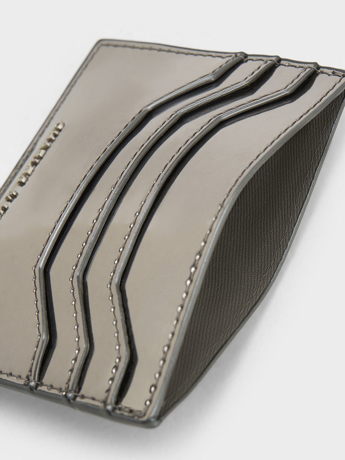 CHARLES & KEITH Quality | Carli Metallic Multi-Slot Card Holder - Pewter