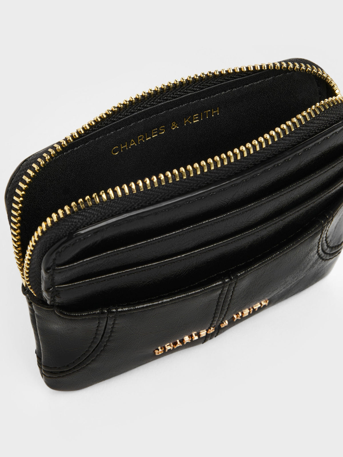 CHARLES & KEITH Exclusive | Ciara Top-Zip Card Holder - Black
